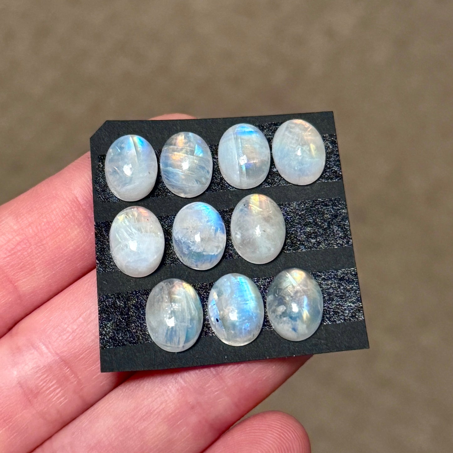 Rainbow Moonstone Oval Cabochon Smooth (10x8mm) - Choose your Stone (W12)