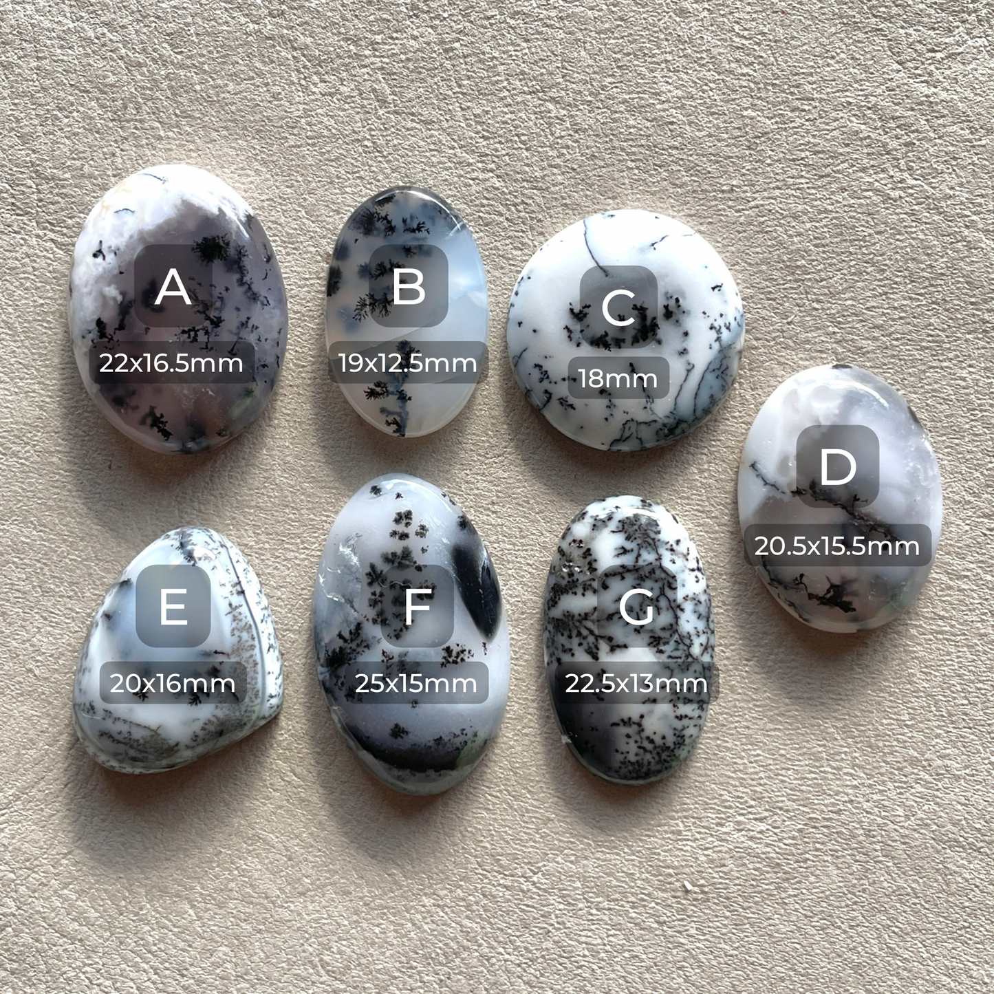 Dendritic Opal Cabochon Smooth - Choose your Stone (W6)