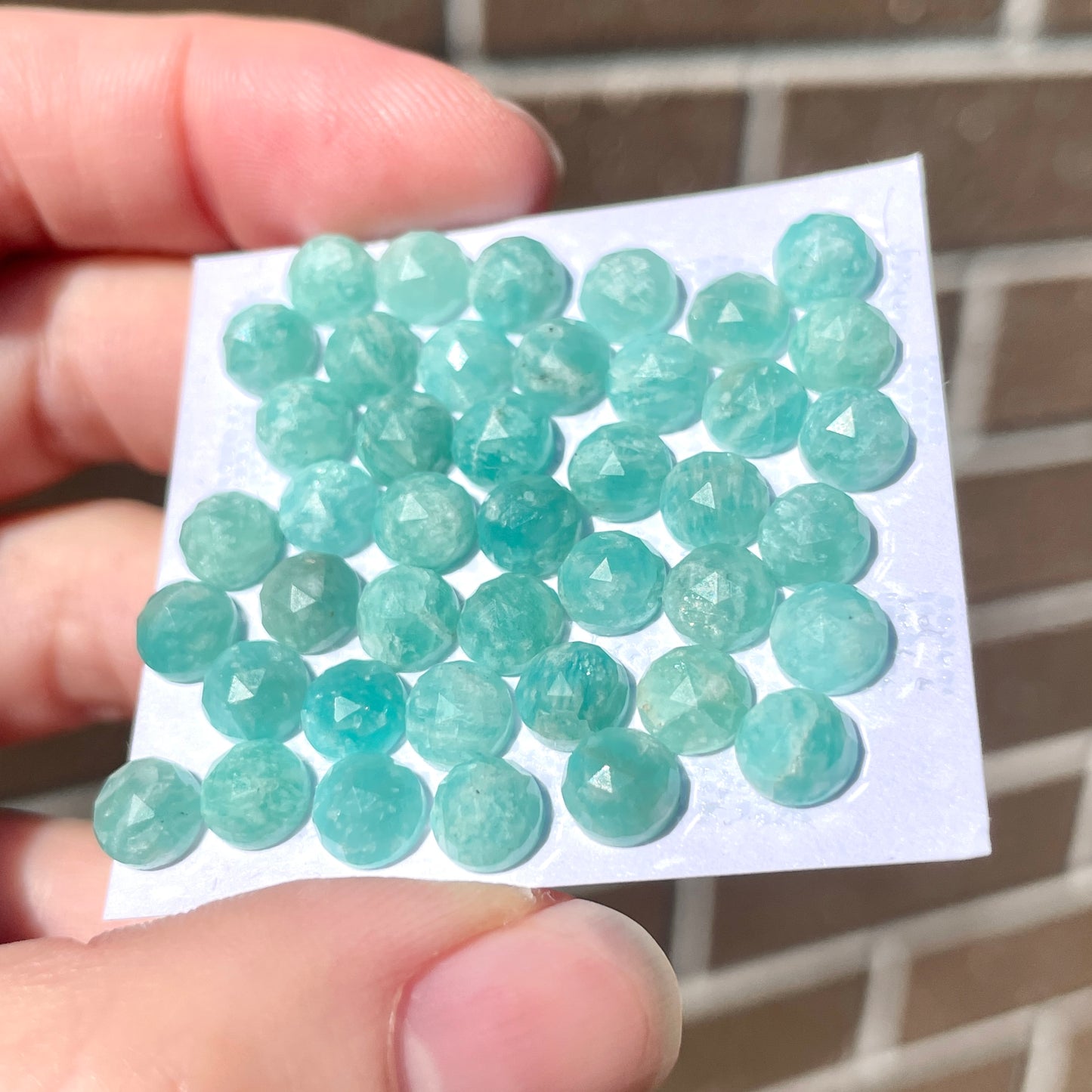 6mm Amazonite Cabochons Rosecut Round - Set of 3 (E13)