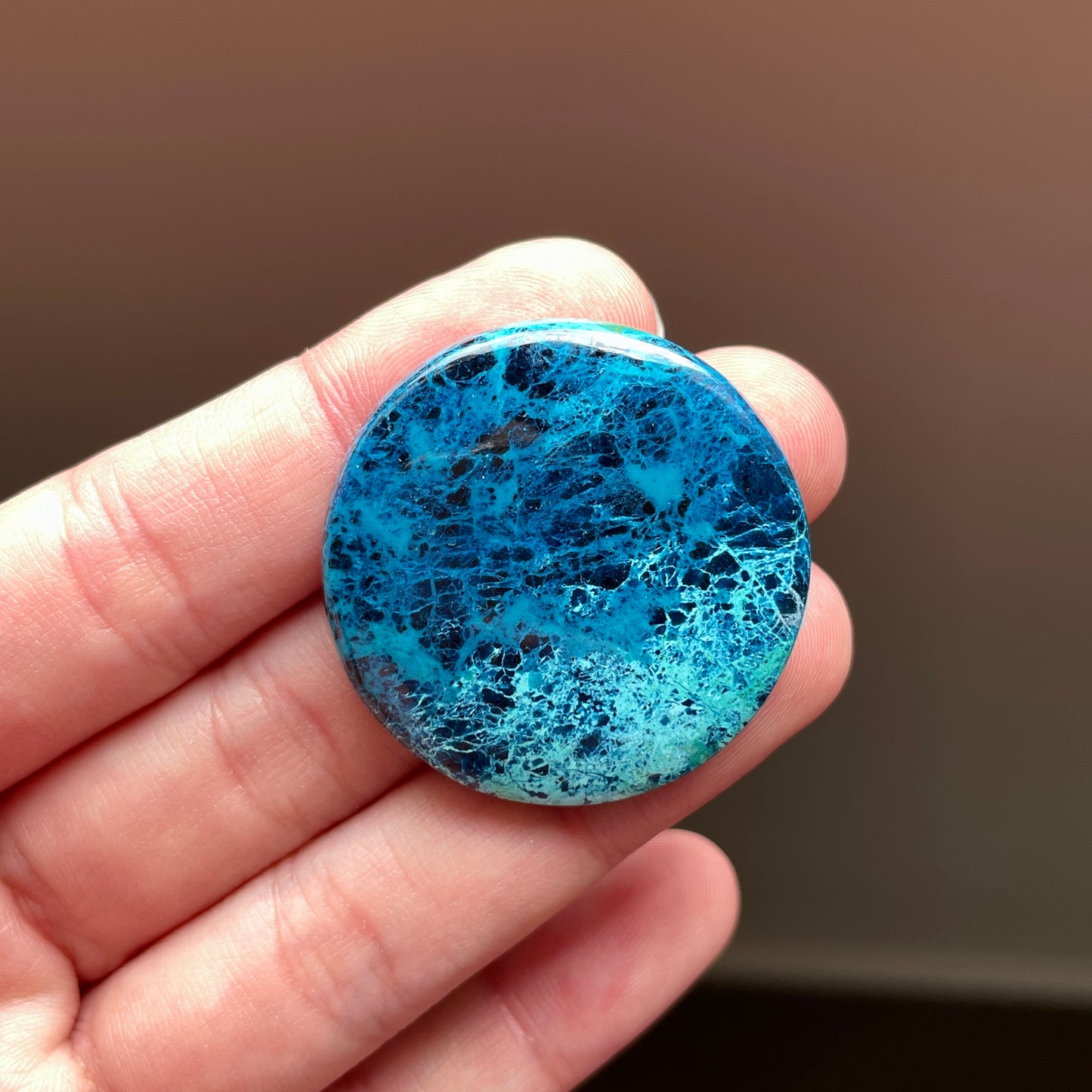 35mm Shattuckite (with Azurite) Round Cabochon (W6)