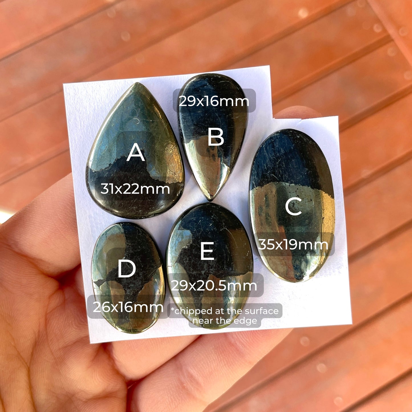 Apache Gold (Chalcopyrite) Cabochon Smooth - Choose your Stone (W5)
