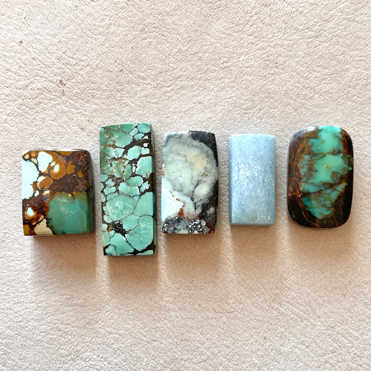 Hubei Turquoise Rectangle Cabochon Smooth (Backed) - Choose your Stone (W8)
