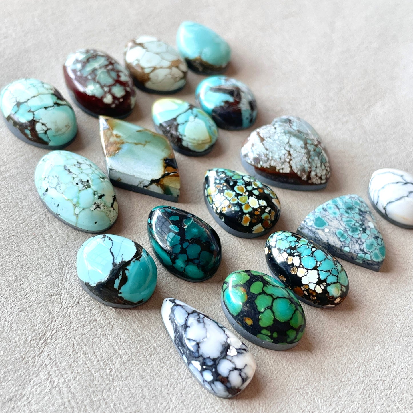 14-23mm Hubei Turquoise Cabochon Smooth (Backed) - Choose your Stone (T-W7)