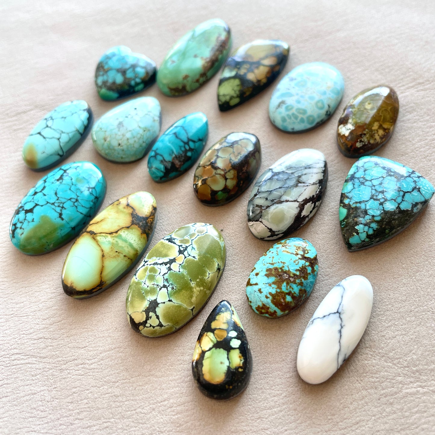 Hubei Turquoise Cabochon Smooth (Backed) - Choose your Stone (B) (W3)