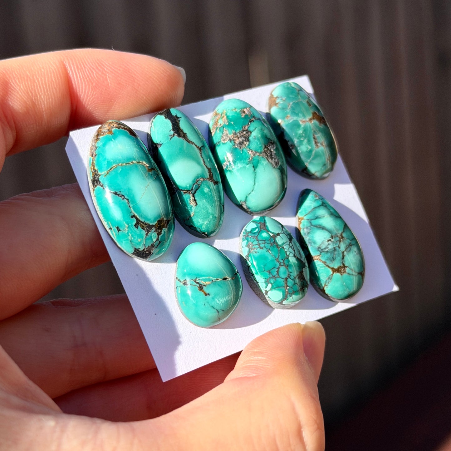 Emerald Green Hubei Turquoise (Backed) Cabochon Smooth - Choose your Stone (W15)