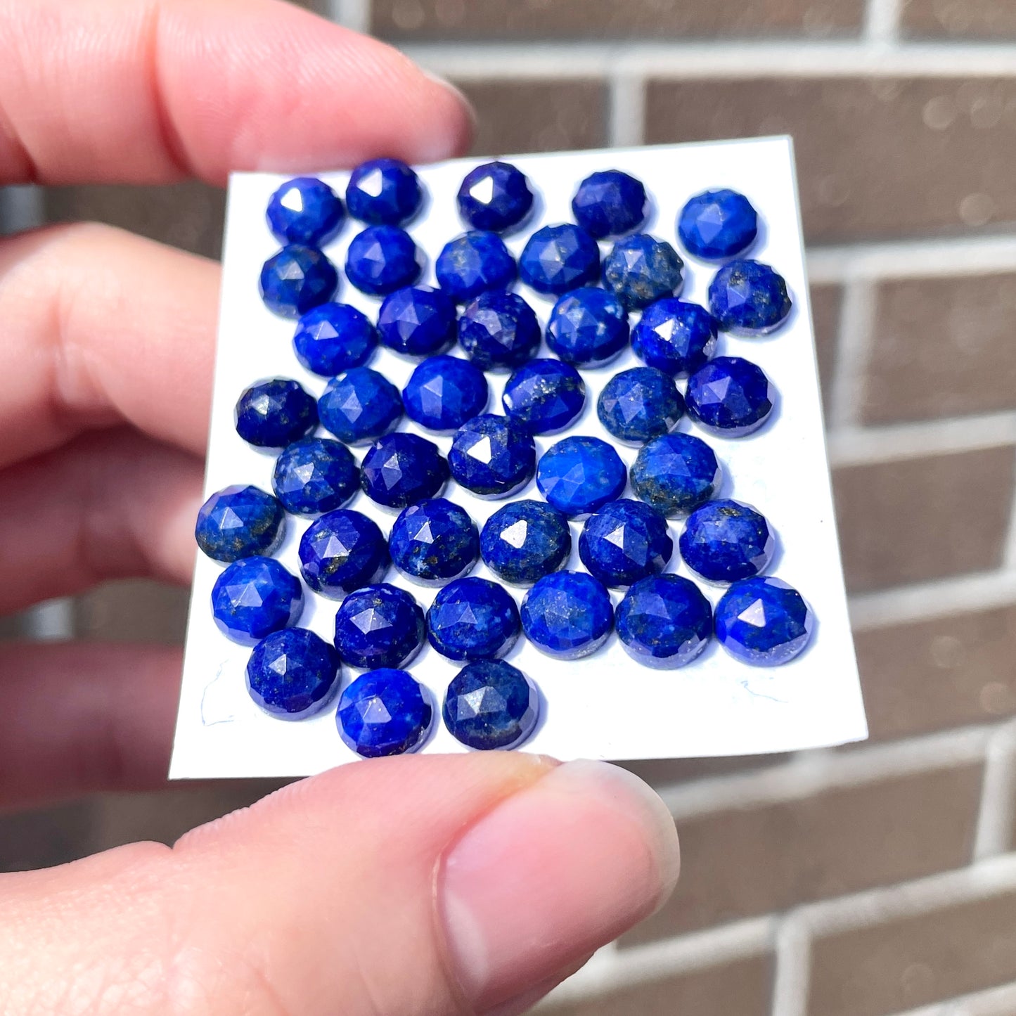 6mm Lapis Lazuli Cabochons Rosecut Round - Set of 3 (E13)