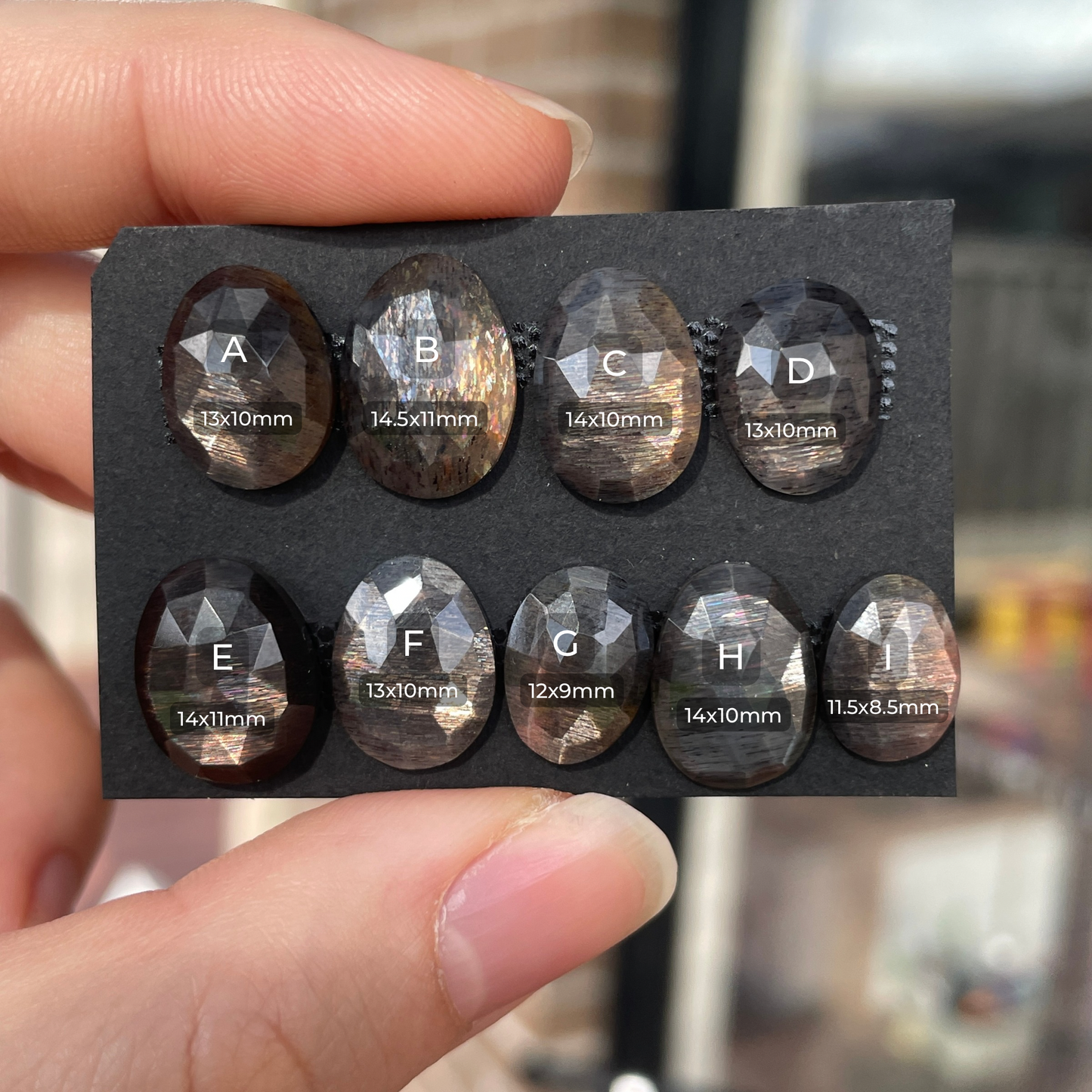 Rainbow Lattice Black Sunstone Cabochon Rose cut - Choose your Stone (W2)