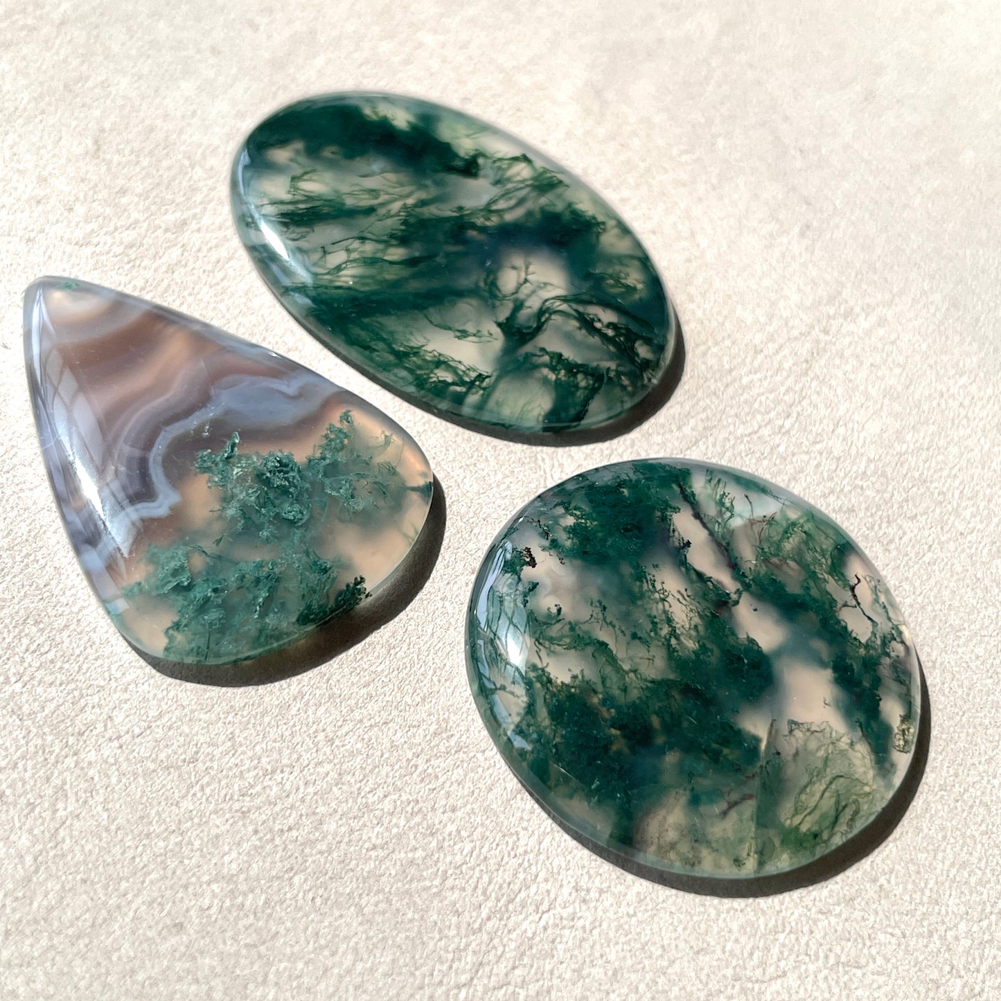 27-34mm Green Moss Agate Cabochon - Choose your Stone (W8)