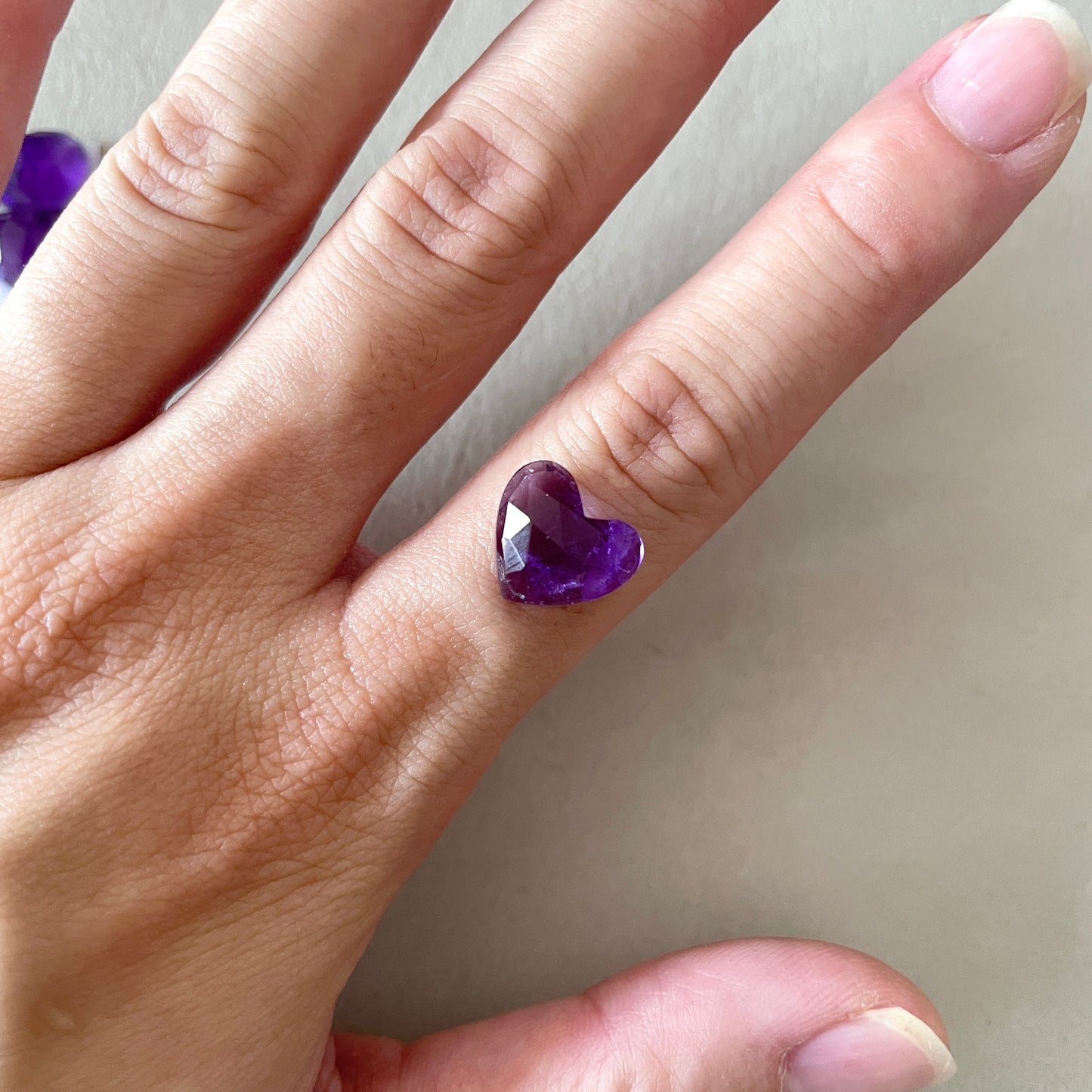 Amethyst Heart Cabochon Rosecut - 10-11mm - Choose your Stone (W4)