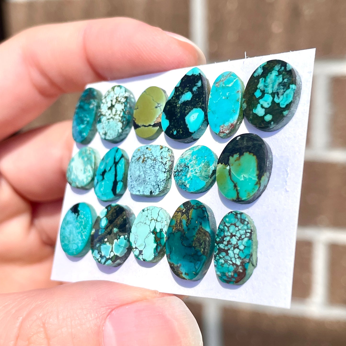 9-14mm Tibetan Turquoise Cabochon Smooth - Choose your Stone (W11)