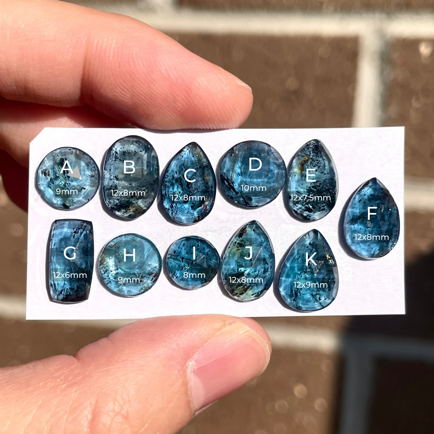 Teal Moss Kyanite Cabochon Rose cut - Choose your Stone (W7)