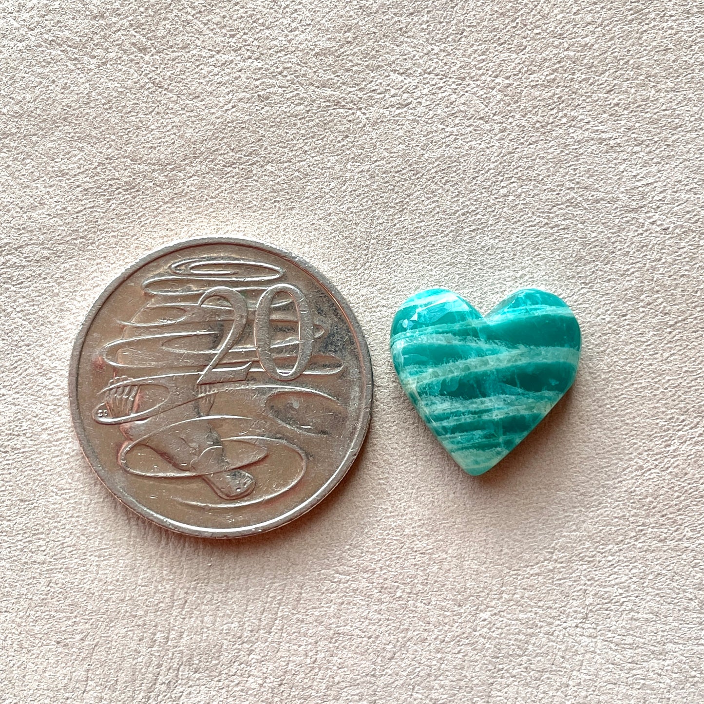 Amazonite Heart Cabochon - 18x18mm (W4)