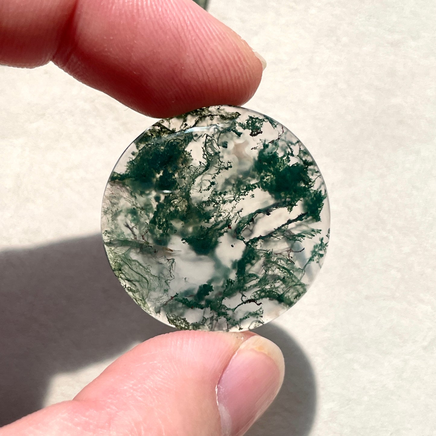 27-34mm Green Moss Agate Cabochon - Choose your Stone (W8)