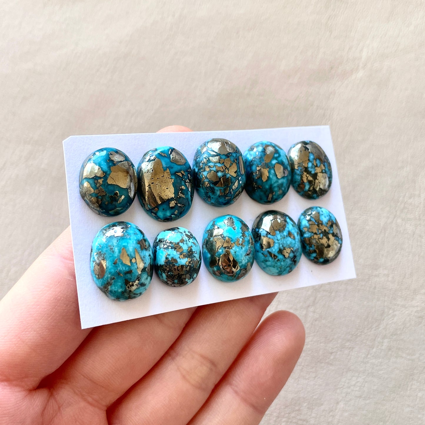 Morenci Turquoise with Pyrite Cabochon Smooth - Choose your Stone (W1)