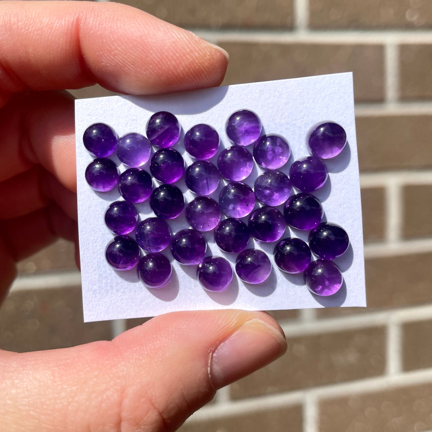 6mm Purple Amethyst Round Cabochons Smooth - Set of 3 (W6)