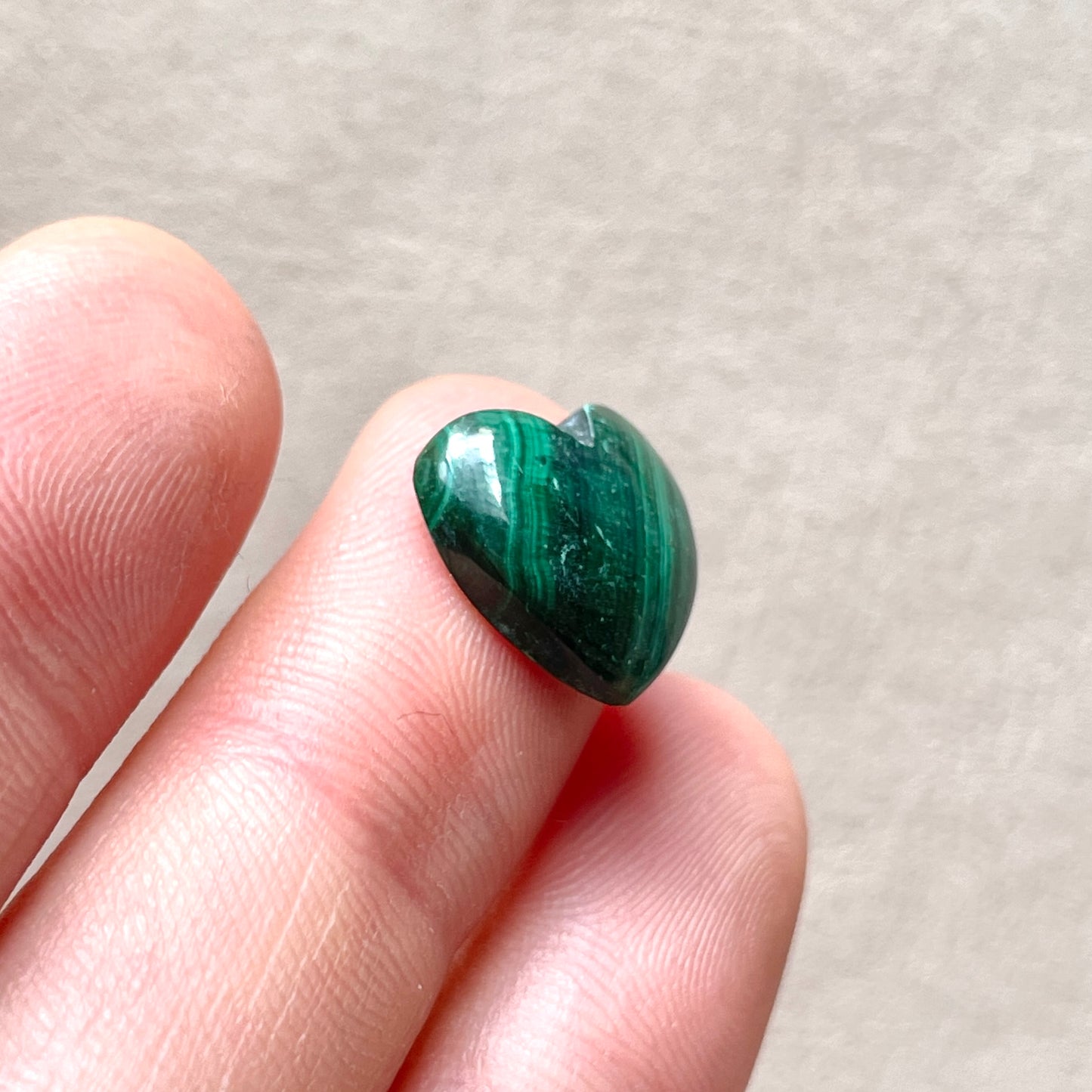 Malachite Mini Heart Cabochon - 12.5x13mm (W4)