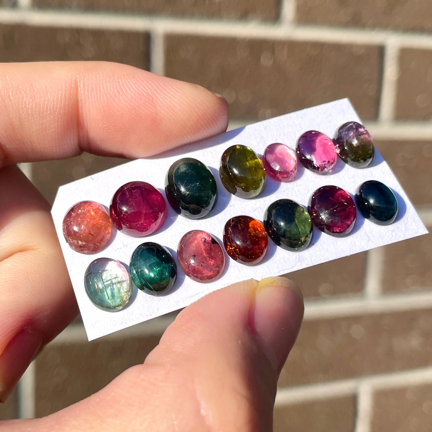7-10mm Multi Tourmaline Cabochon Smooth - Choose your Stone (W5)