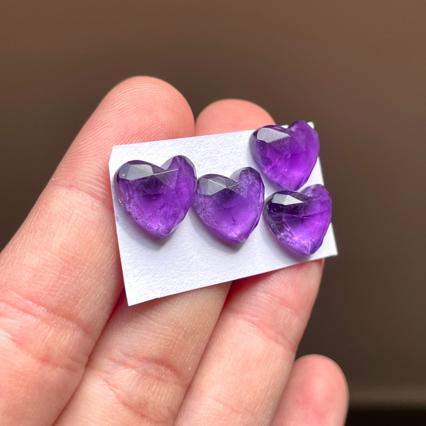 Amethyst Heart Cabochon Rosecut - 10-11mm - Choose your Stone (W4)