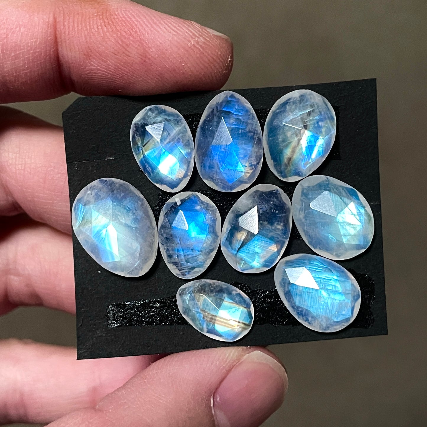 11-15mm Rainbow Moonstone Cabochon Rose cut - Choose your Stone (W8)
