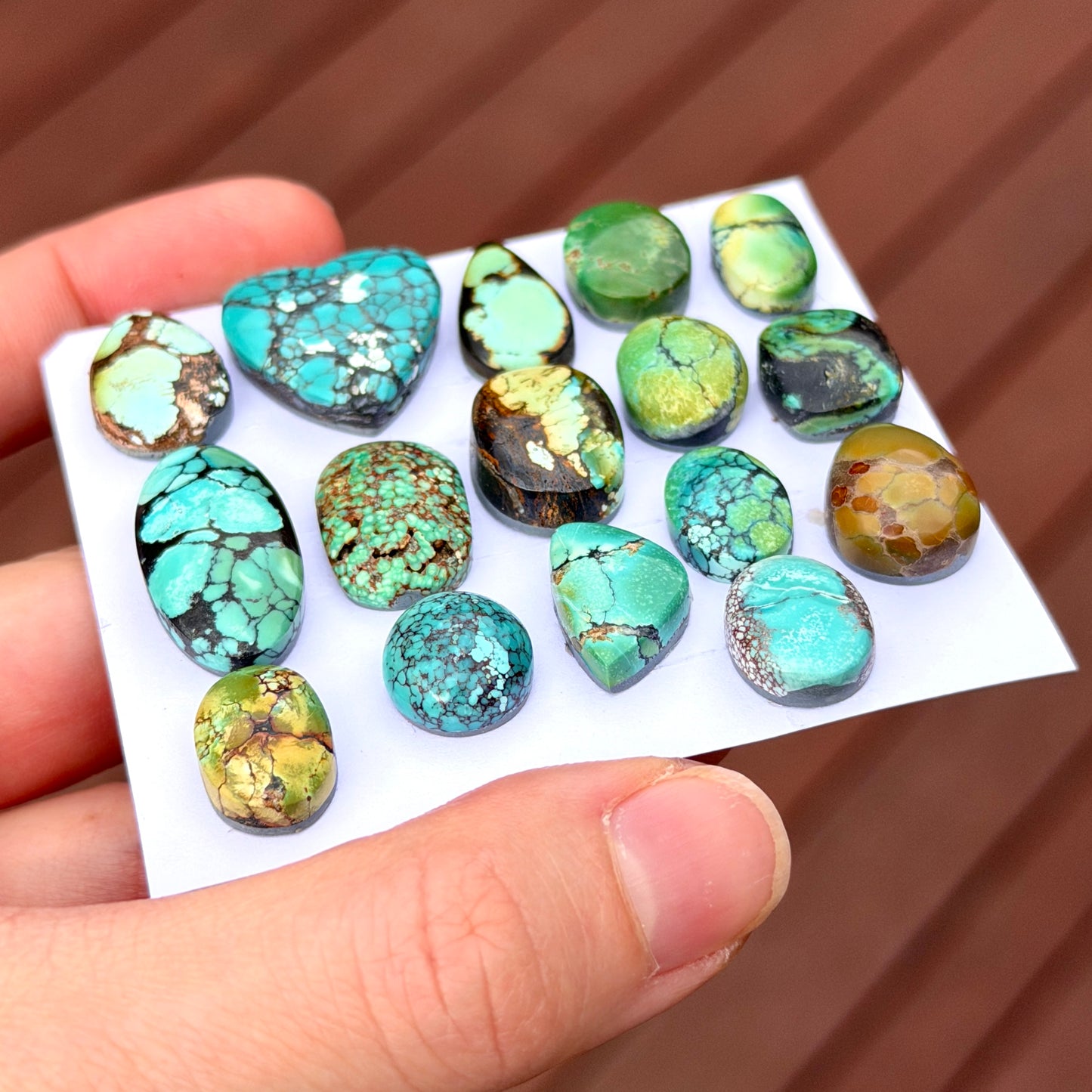 12-24mm Hubei Turquoise Cabochon Smooth (Backed) - Choose your Stone (W3)