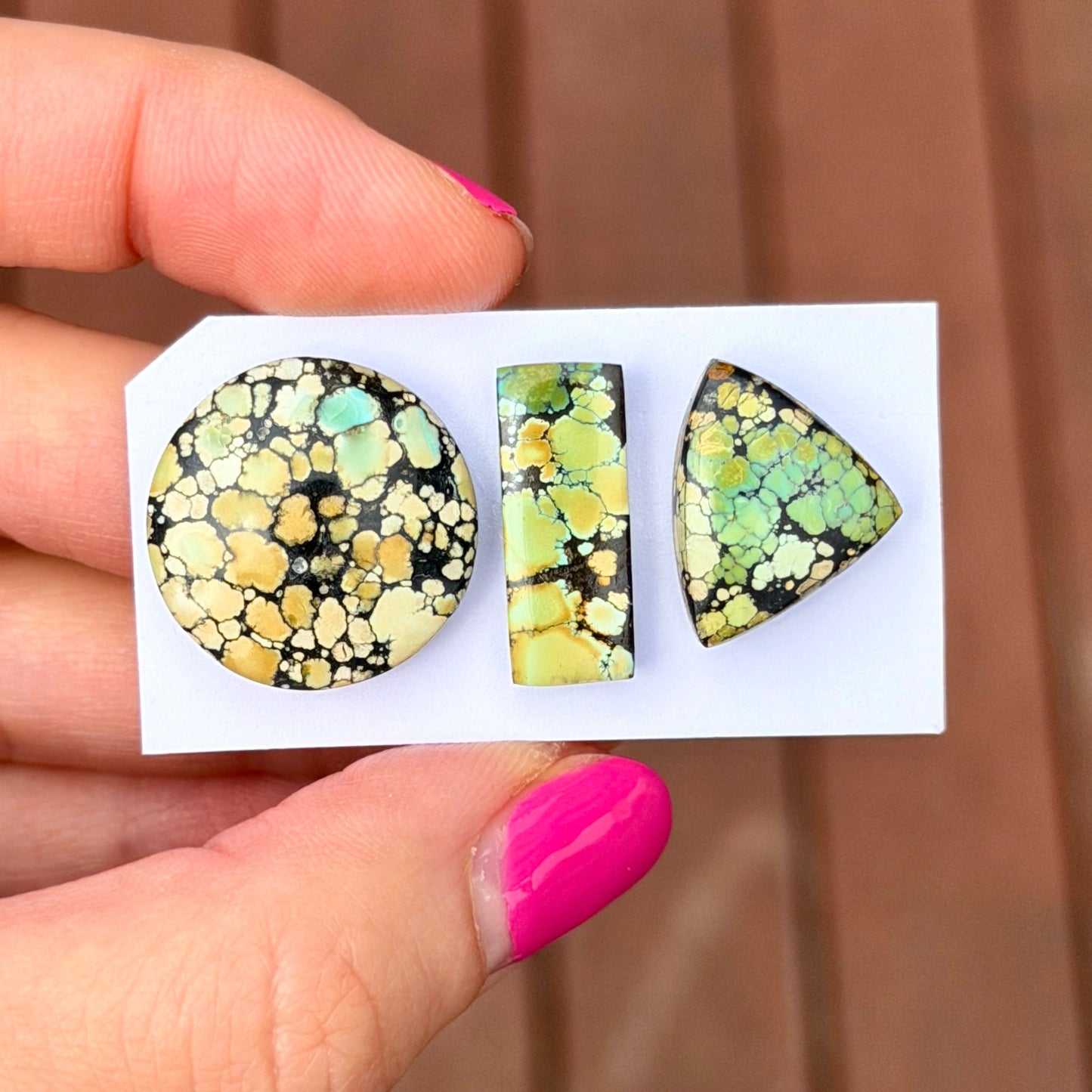 Giraffe (Hubei) Turquoise Cabochon Smooth (Backed) - Choose your Stone (W2-EY)