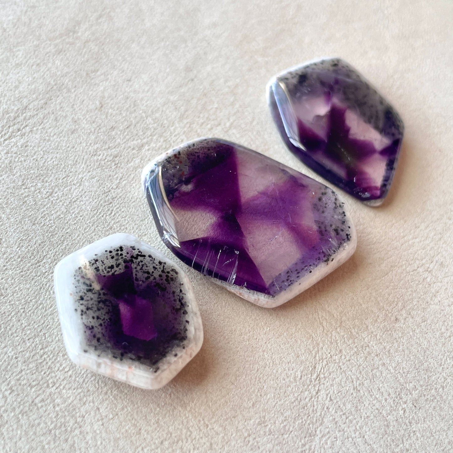 Trapiche ‘Star’ Amethyst Cabochon Smooth - Choose your Stone (W4)