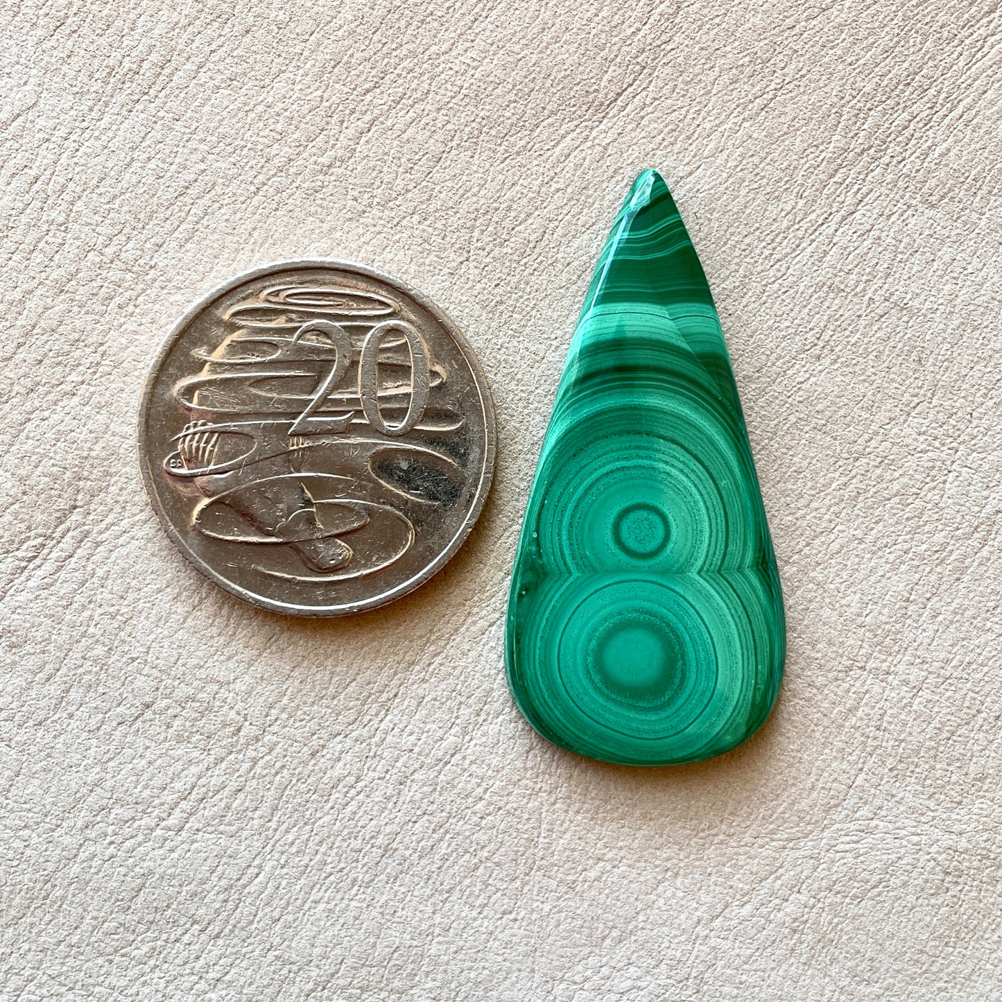Malachite 'Figure 8' Cabochon Smooth - Double Bullseye