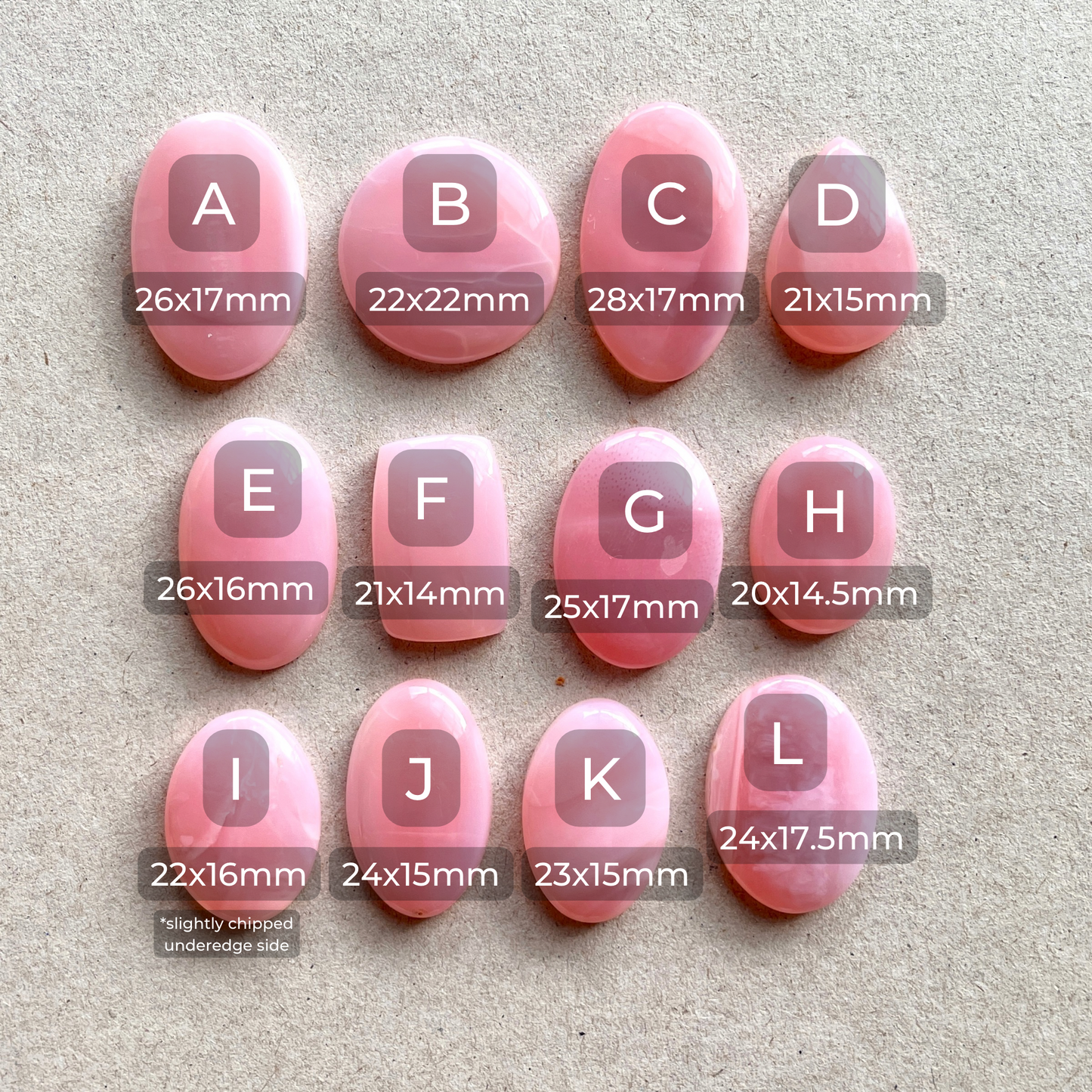 Australian Pink Opal Cabochon Smooth - Choose your Stone (W5)