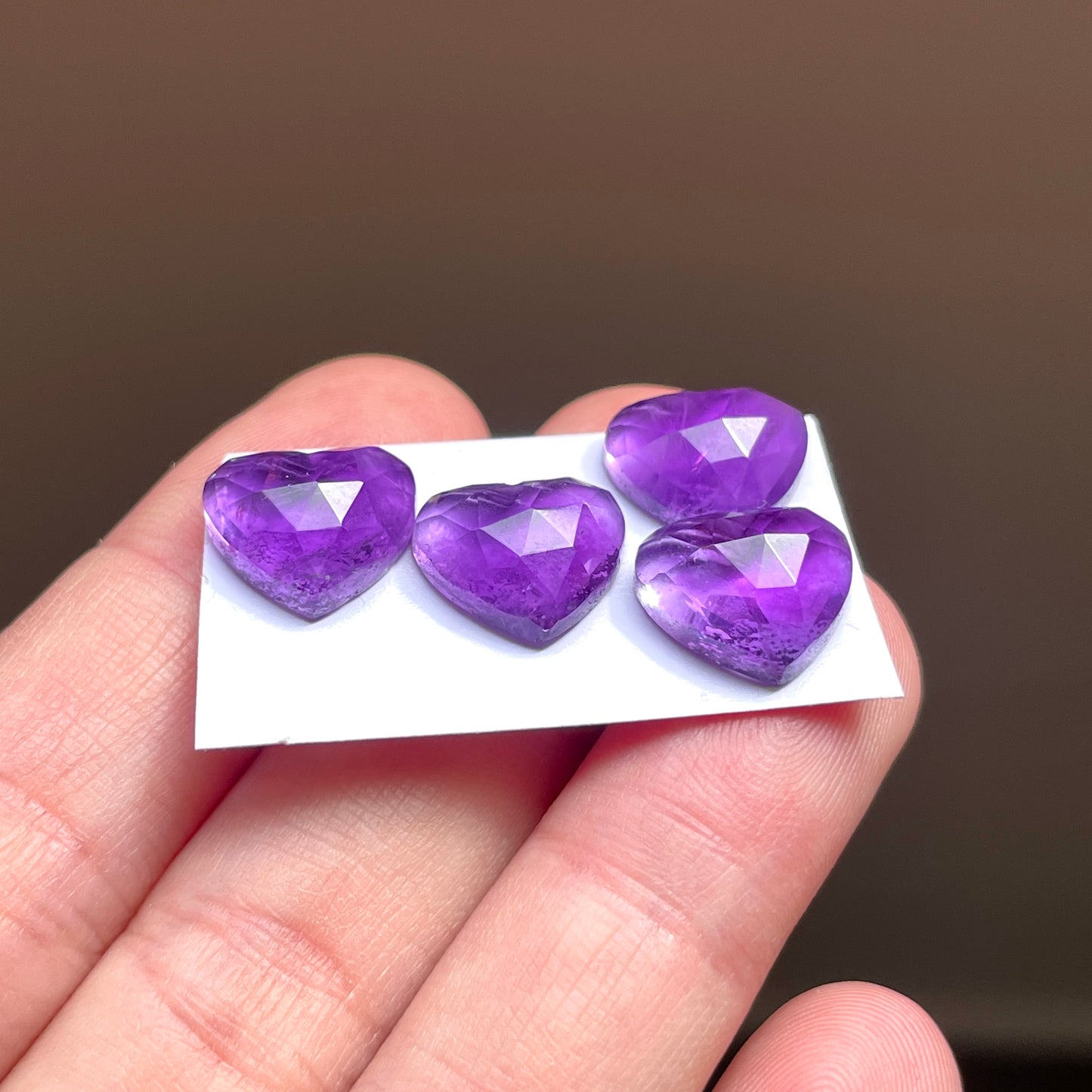 Amethyst Heart Cabochon Rosecut - 10-11mm - Choose your Stone (W4)