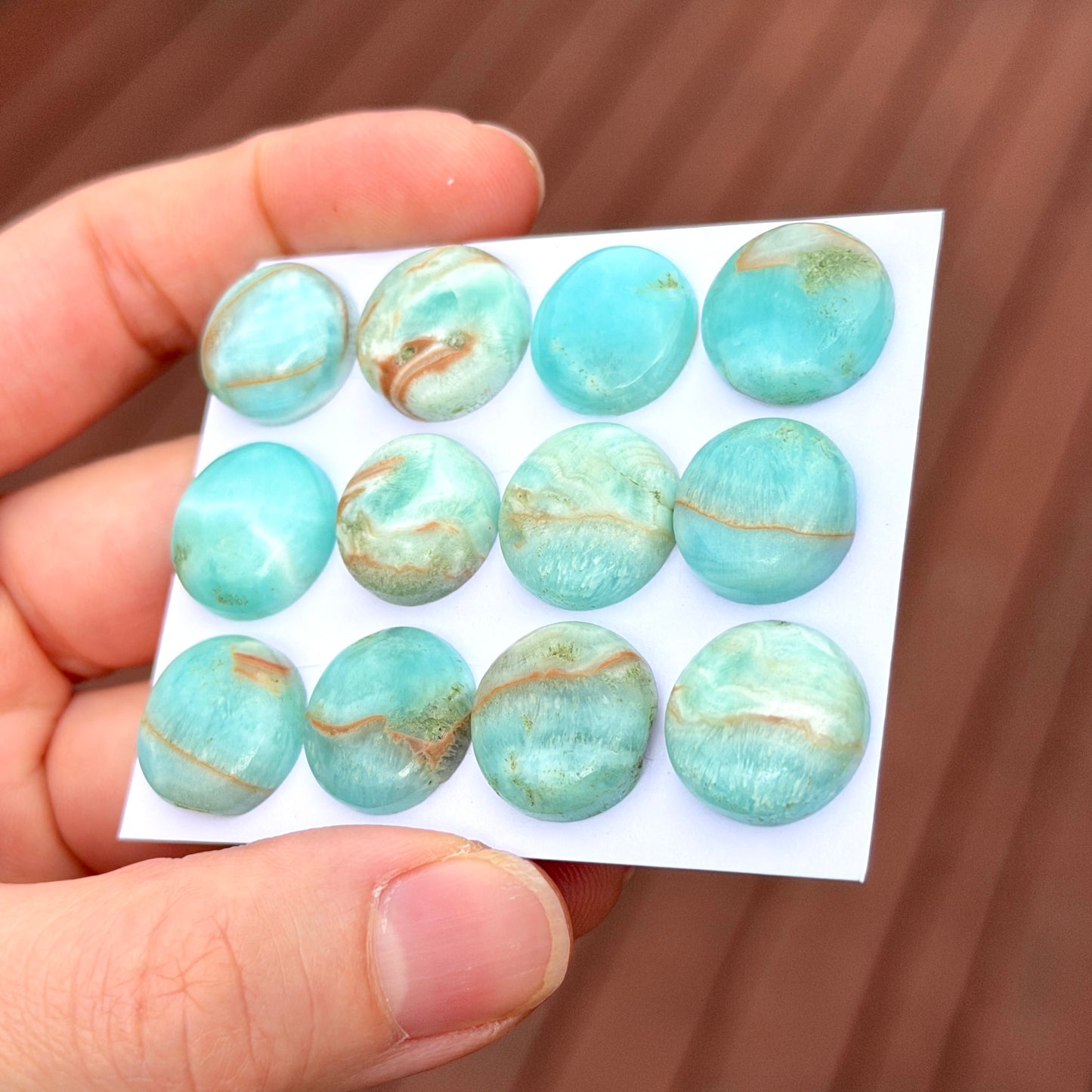 15mm Blue Carribean Calcite Cabochon Round Smooth - Choose your Stone (W12)