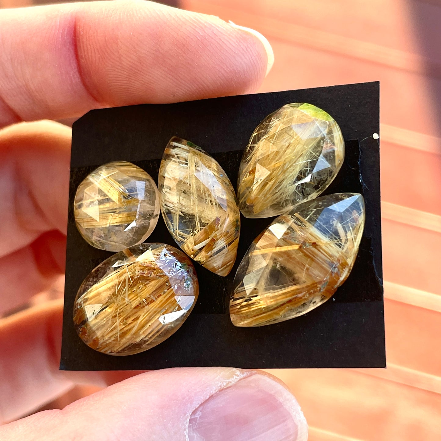 Gold Rutilated/Rutile Quartz Cabochon Rose cut - Choose your Stone (W10)