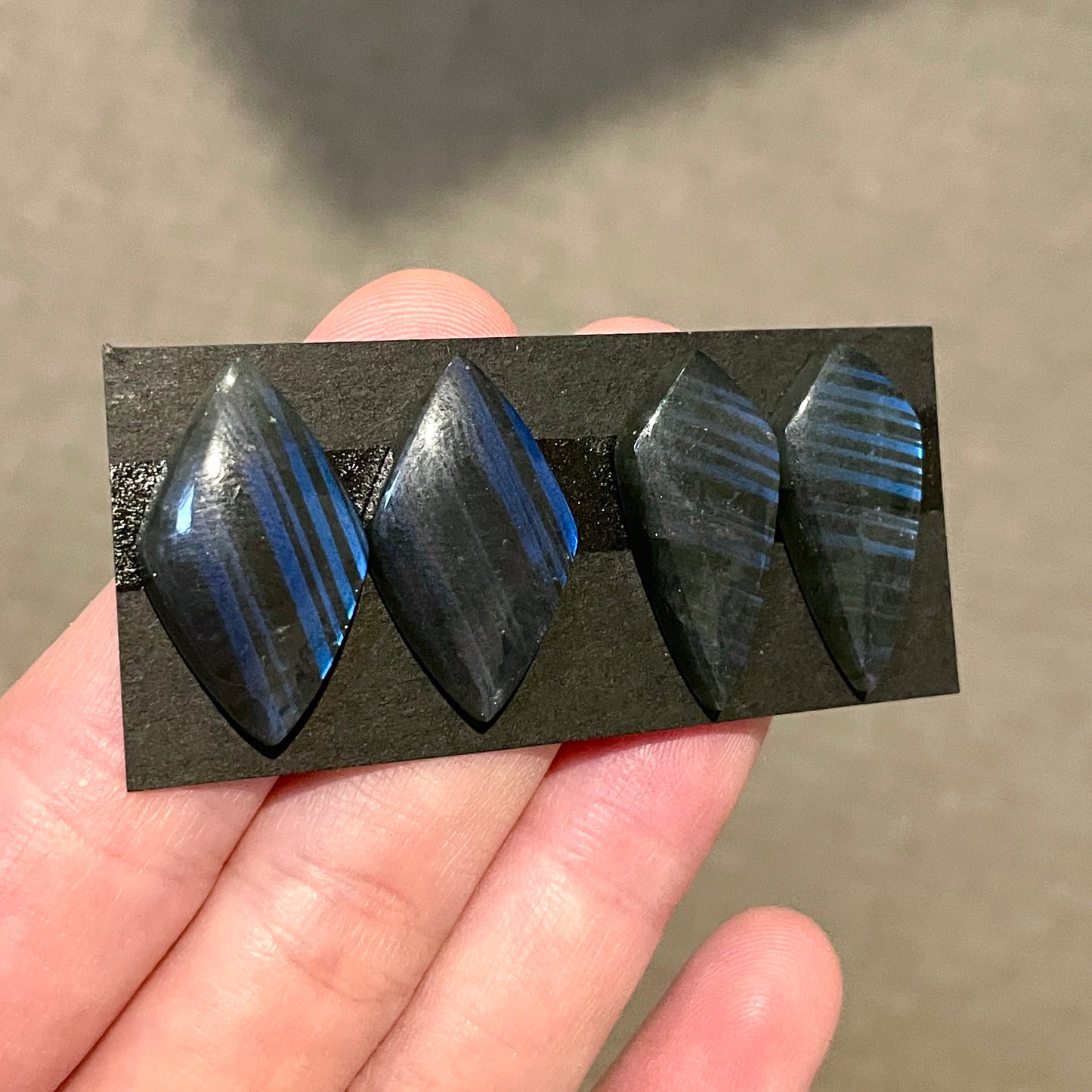 Blue Labradorite Cabochon Pairs (Unique Stripe Flash) - Choose your Pair (W8)