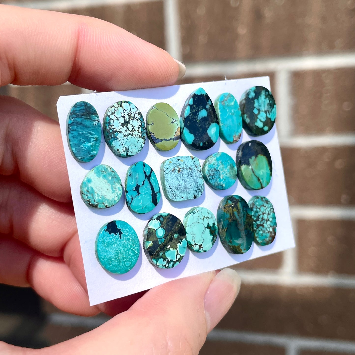 9-14mm Tibetan Turquoise Cabochon Smooth - Choose your Stone (W11)