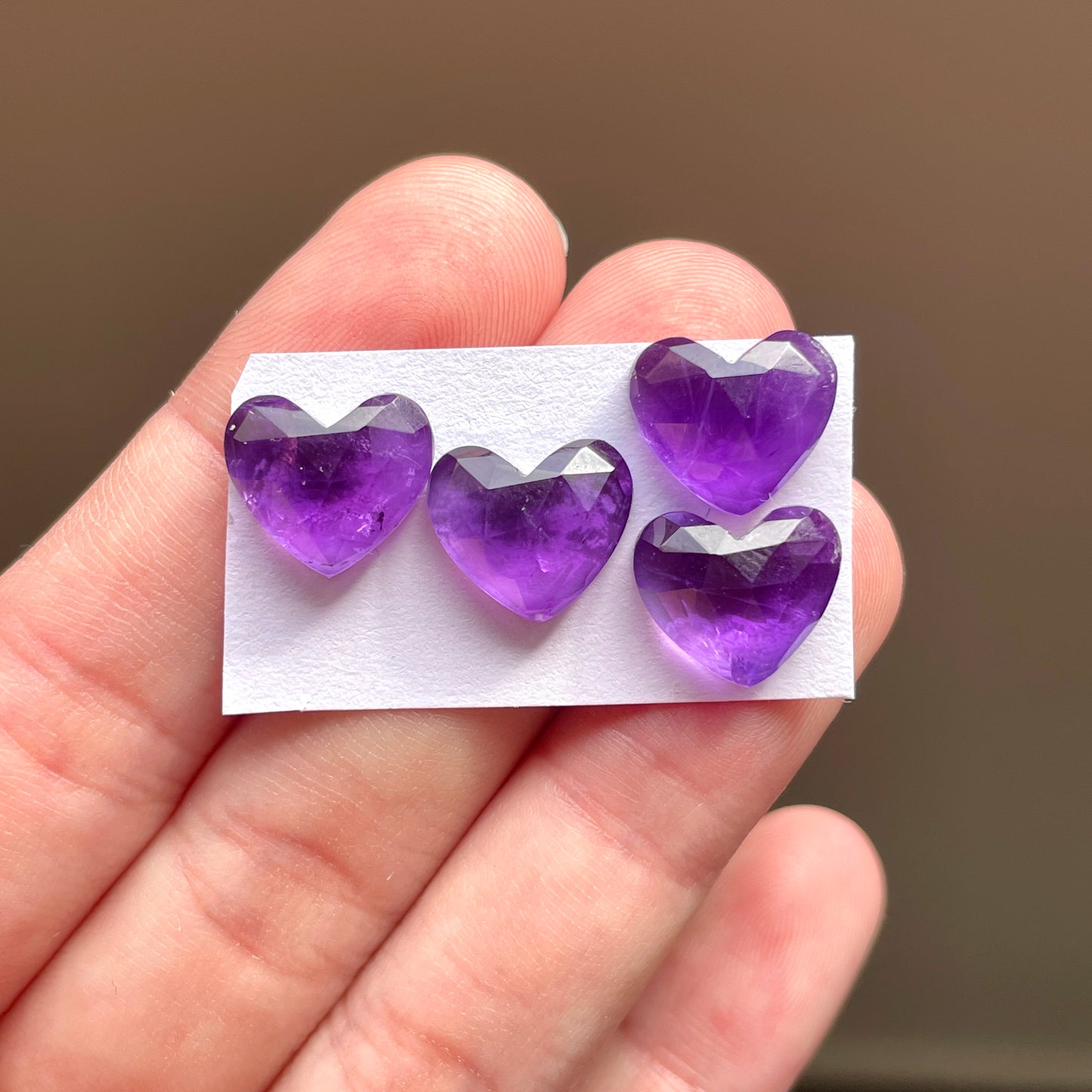 Amethyst Heart Cabochon Rosecut - 10-11mm - Choose your Stone (W4)
