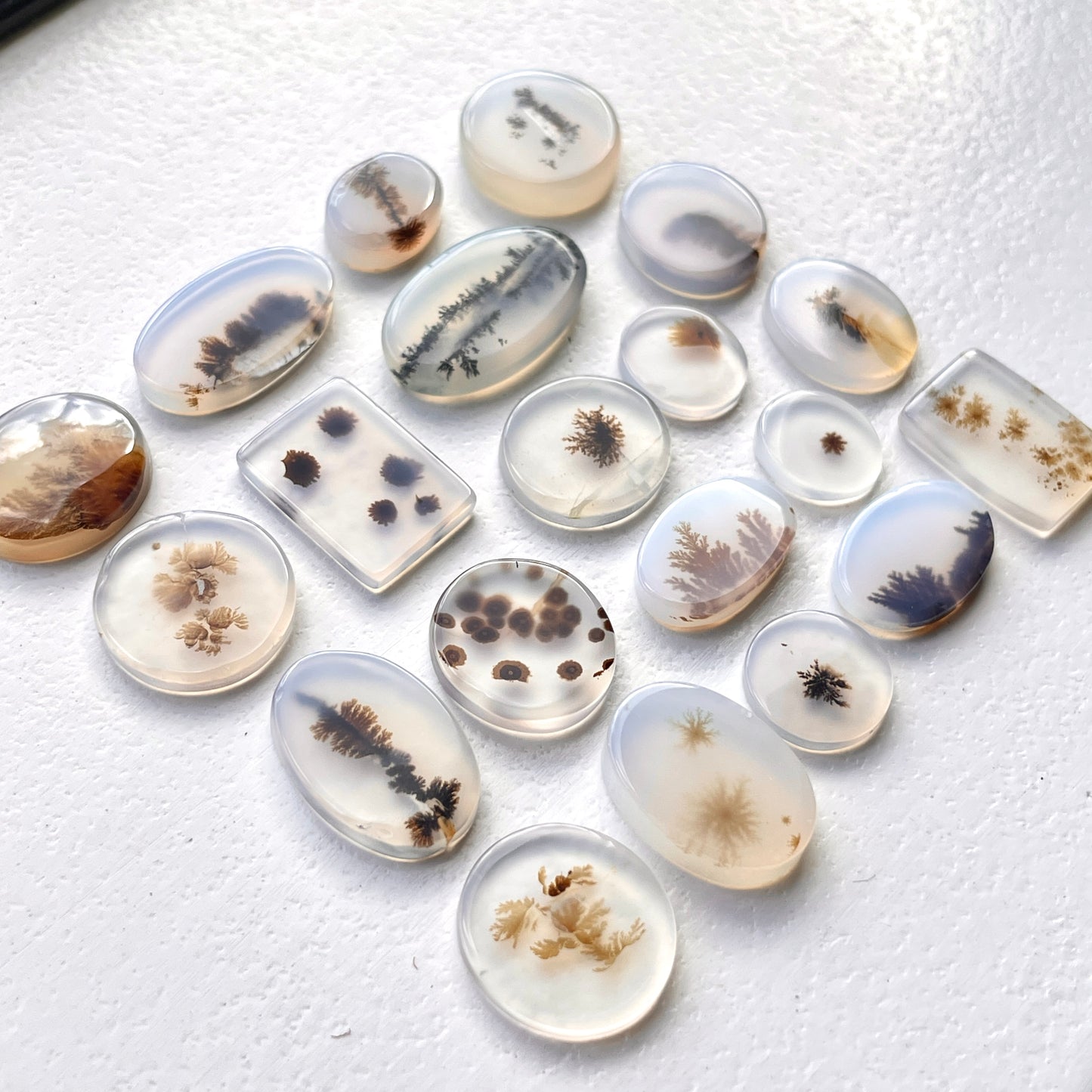 7-15mm Scenic Dendritic Agate Cabochon Smooth - Choose your Stone (F)