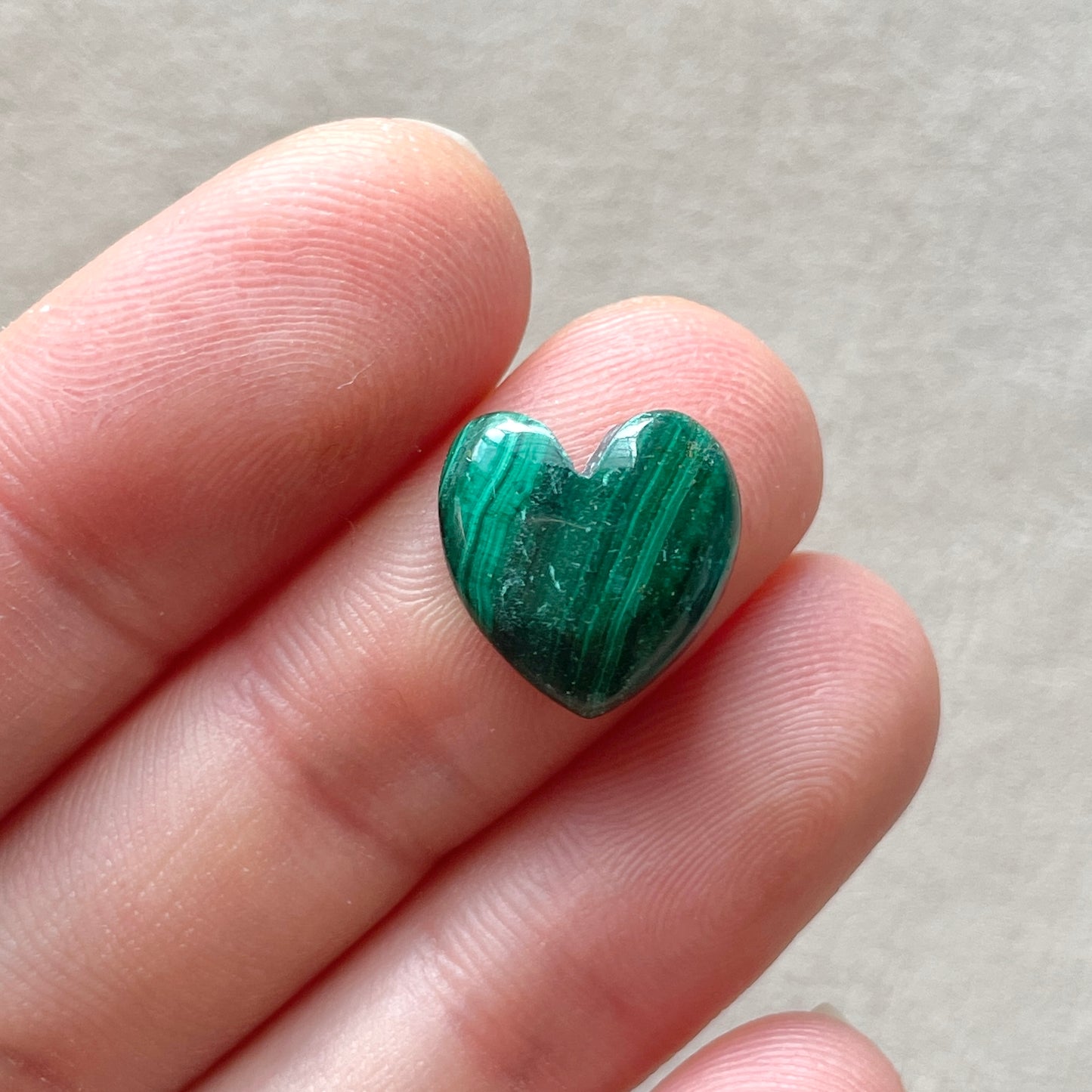 Malachite Mini Heart Cabochon - 12.5x13mm (W4)