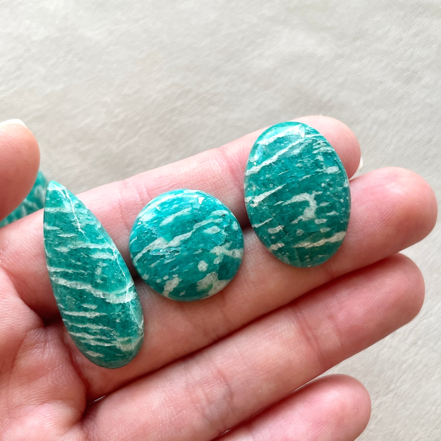 19-34mm Russian Amazonite Cabochon Smooth - Choose your Stone (W9)