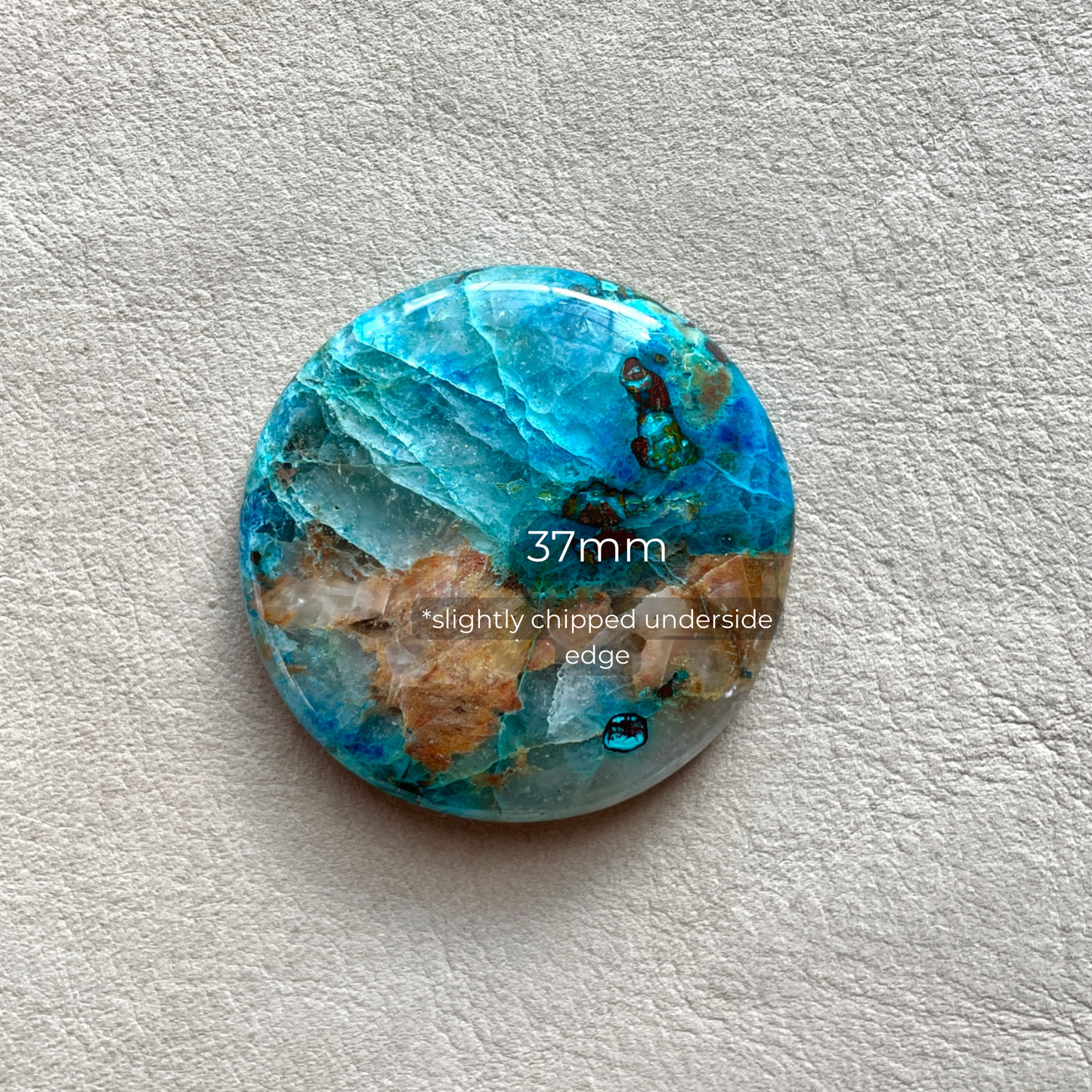 Shattuckite (with Azurite & Cuprite) Round Cabochon -