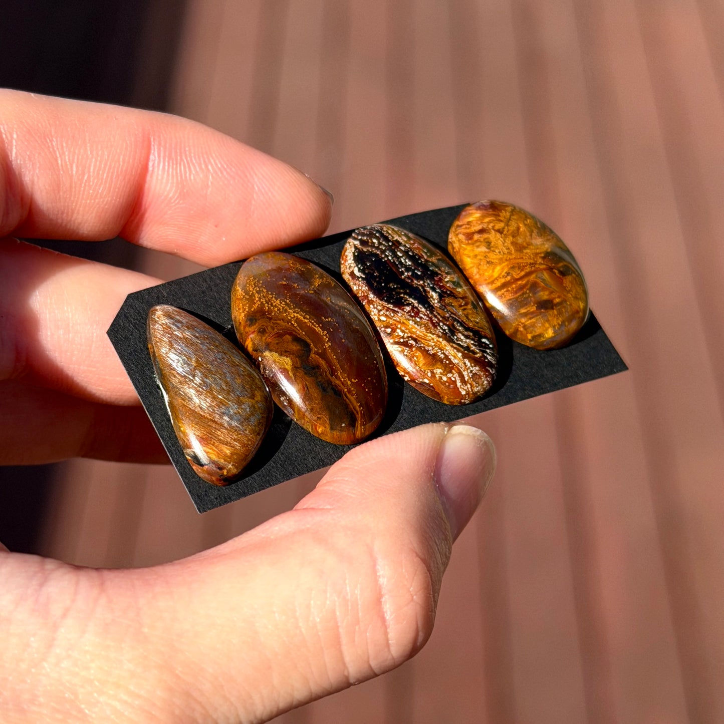 21-25mm Golden 'Flame' Pietersite Cabochon Smooth - Choose your Stone (W13)