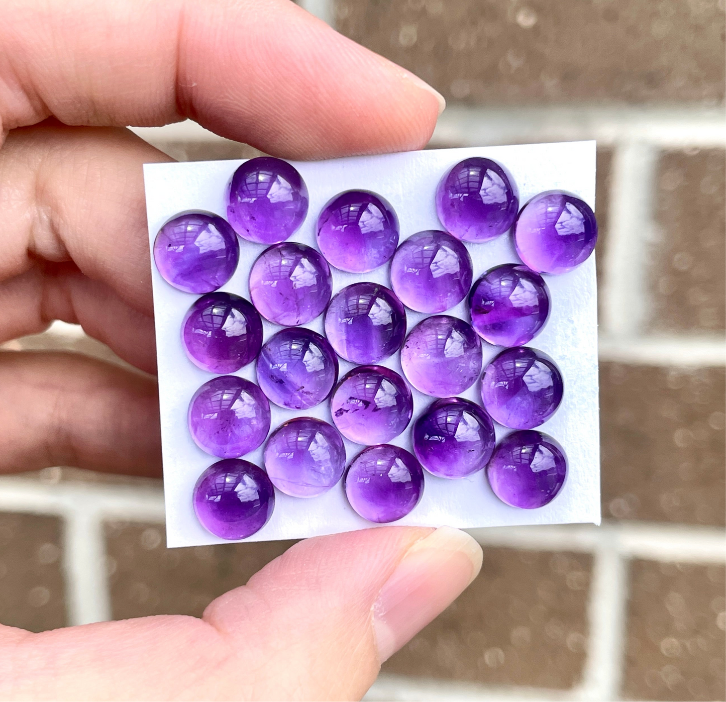 8mm Amethyst Round Cabochon Smooth - Set of 3 (E17)