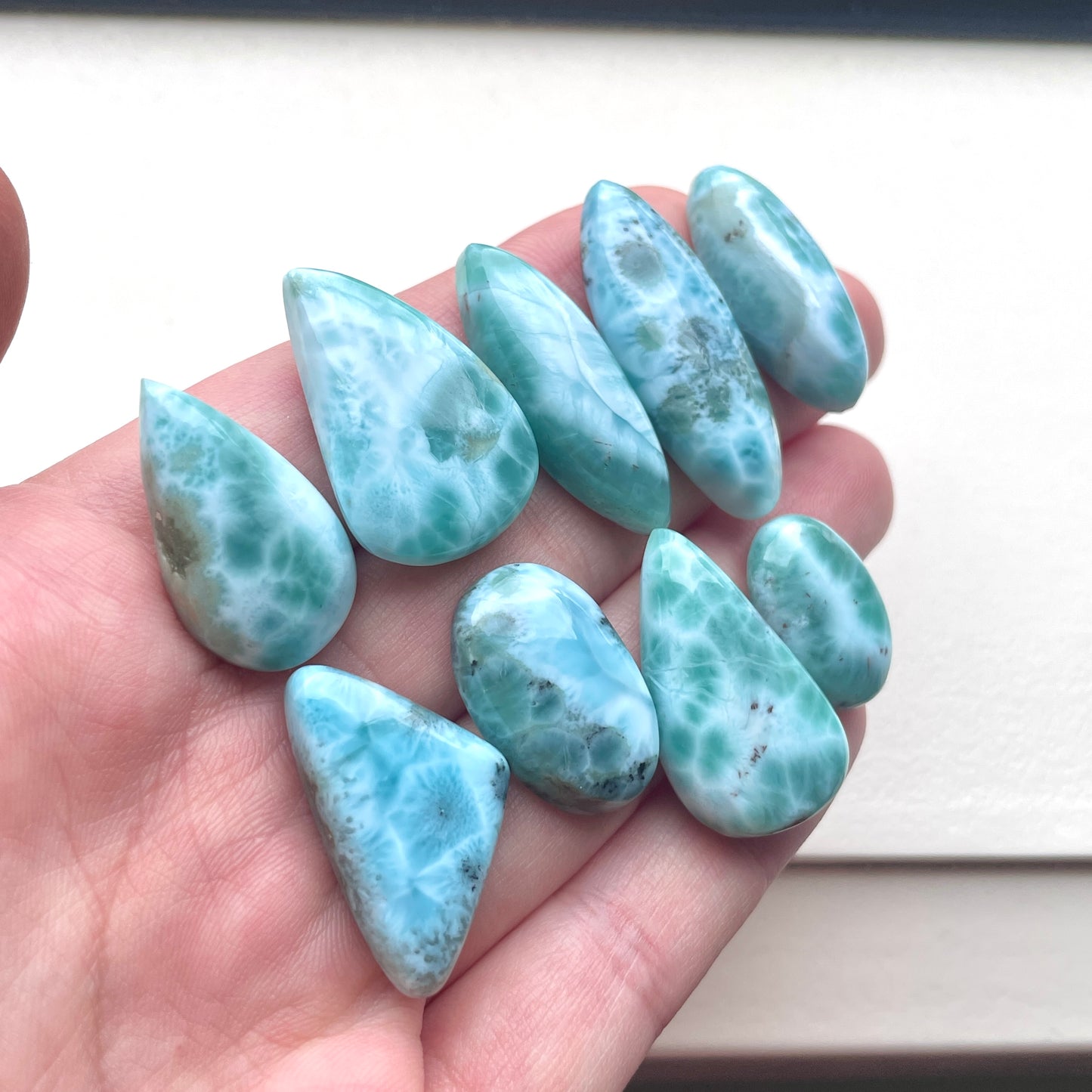 17-33mm Gemmy Blue Larimar Cabochon Smooth - Choose your Stone (W2)