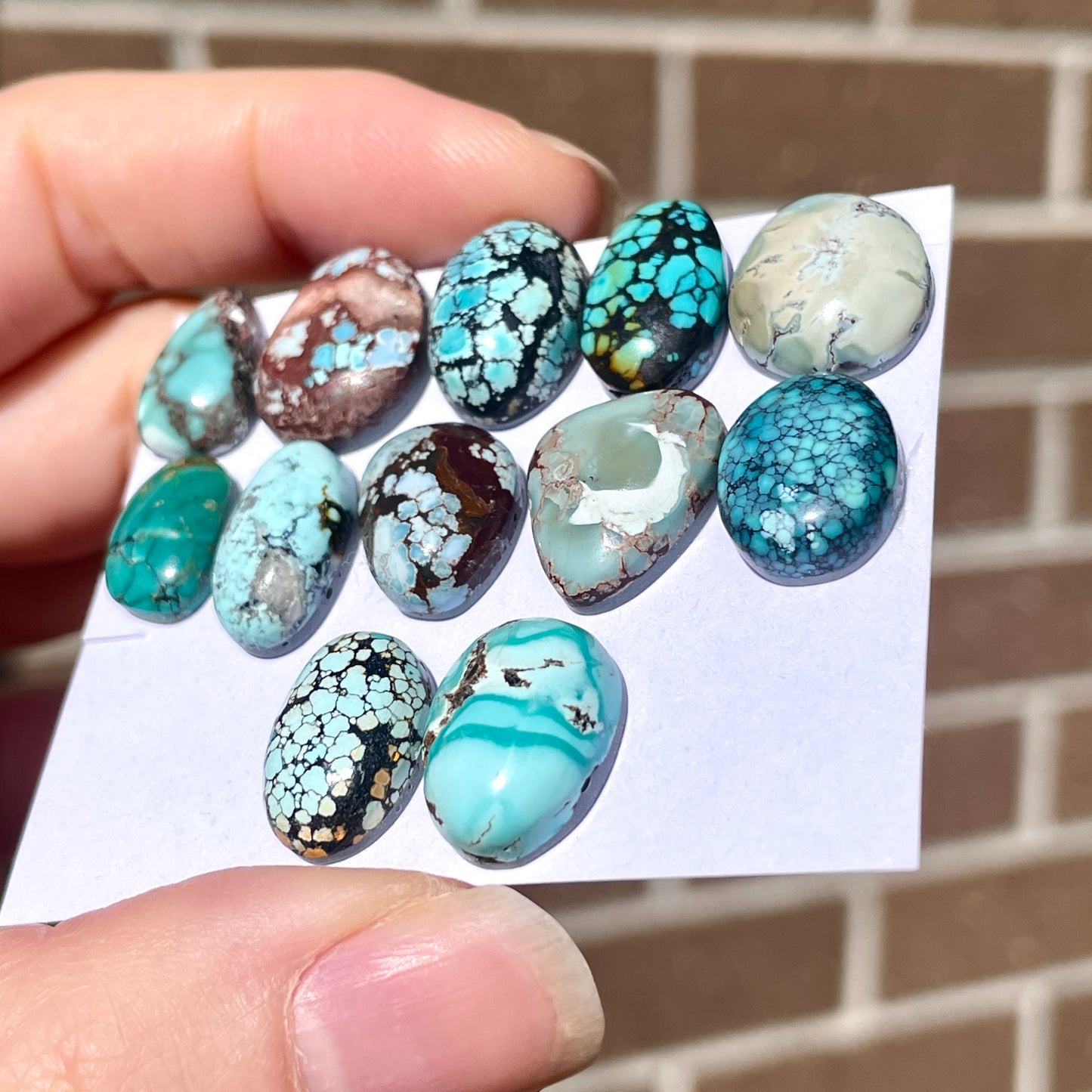 12-16mm Hubei Turquoise Cabochon Smooth (Backed) - Choose your Stone (B-W5)