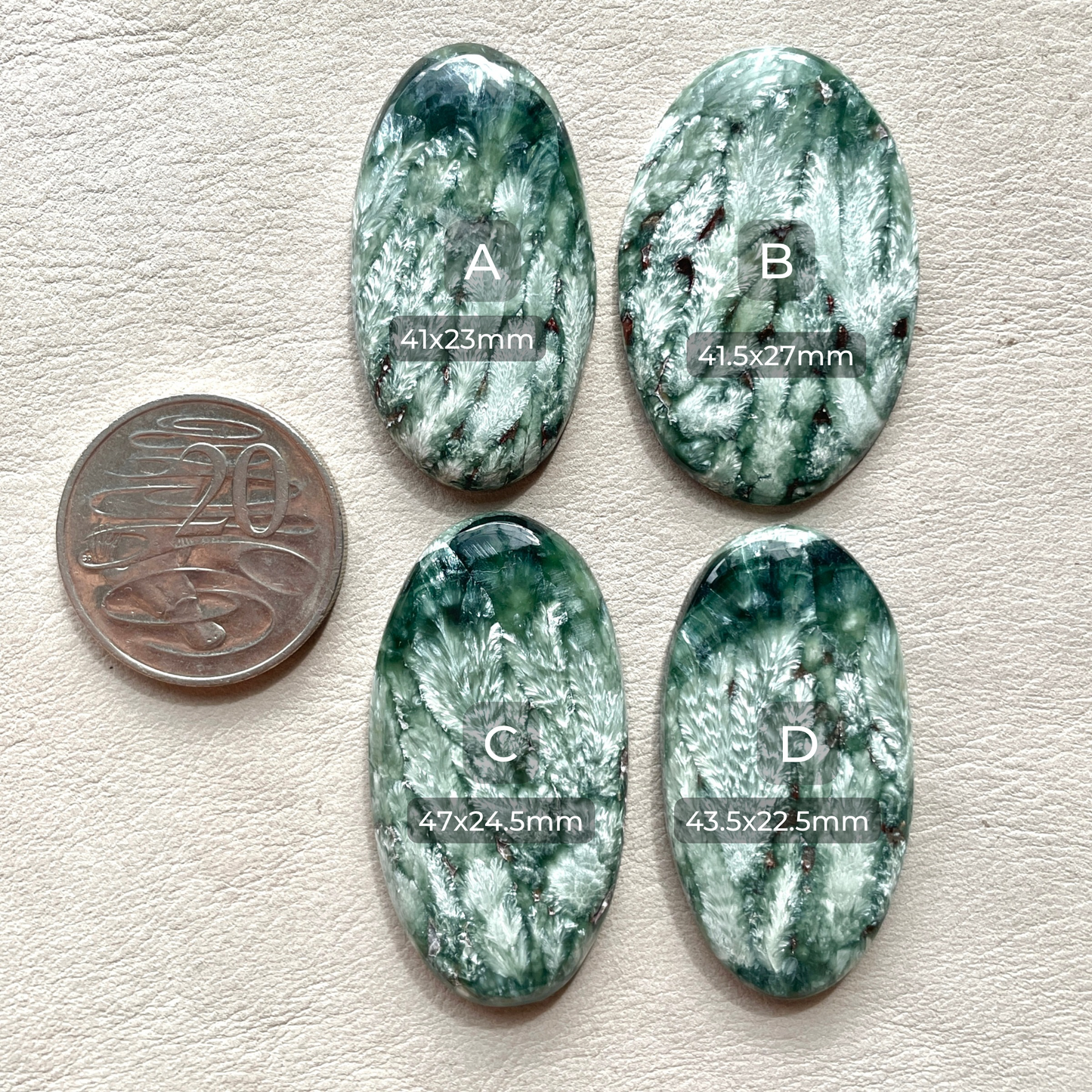 (Rare Pattern) 'Feather' Seraphinite Cabochon - Choose your Stone (W9)