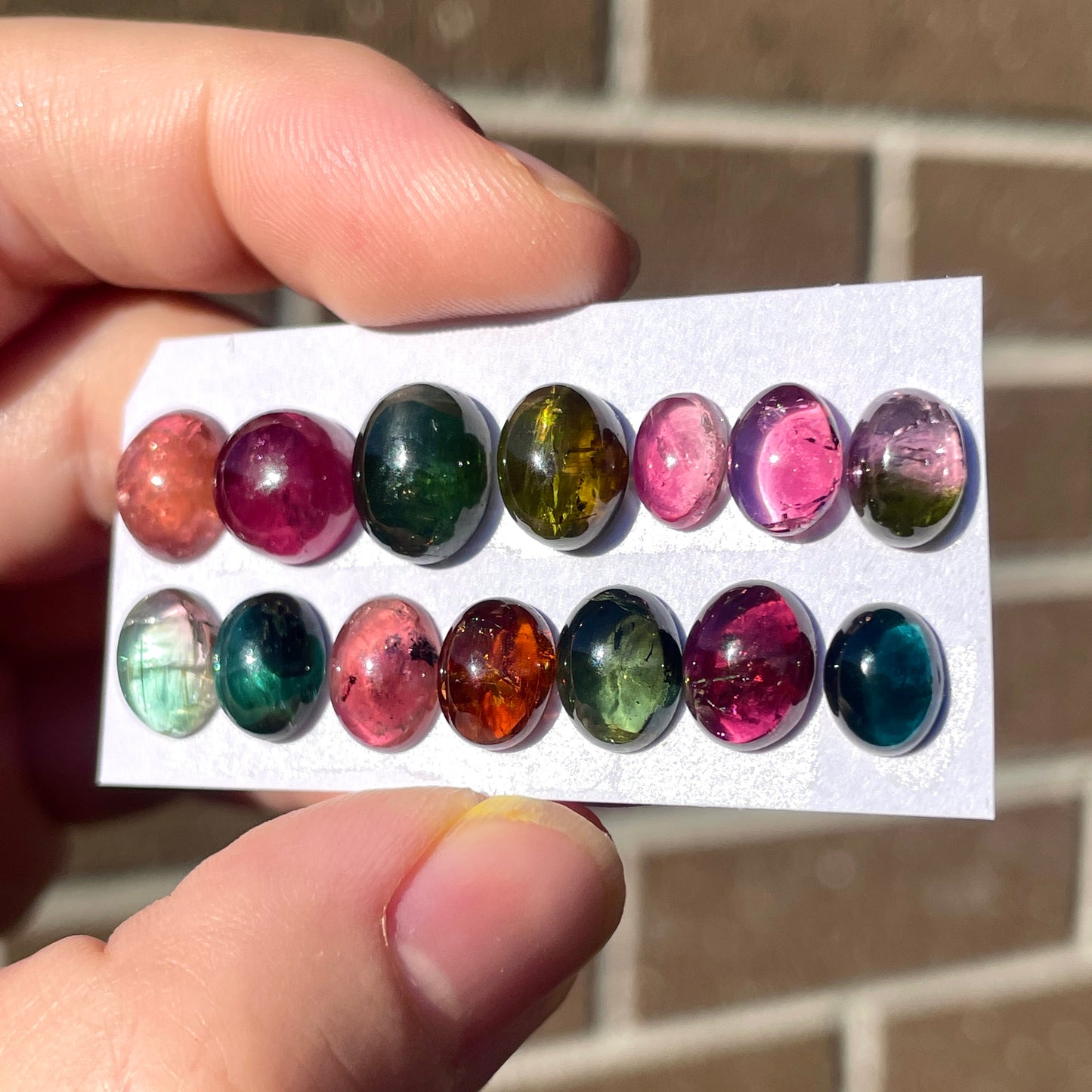 7-10mm Multi Tourmaline Cabochon Smooth - Choose your Stone (W5)