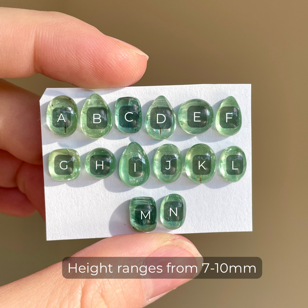 7-10mm Emerald & Mint Green Kyanite Cabochon Smooth - Choose your Stone (W4)