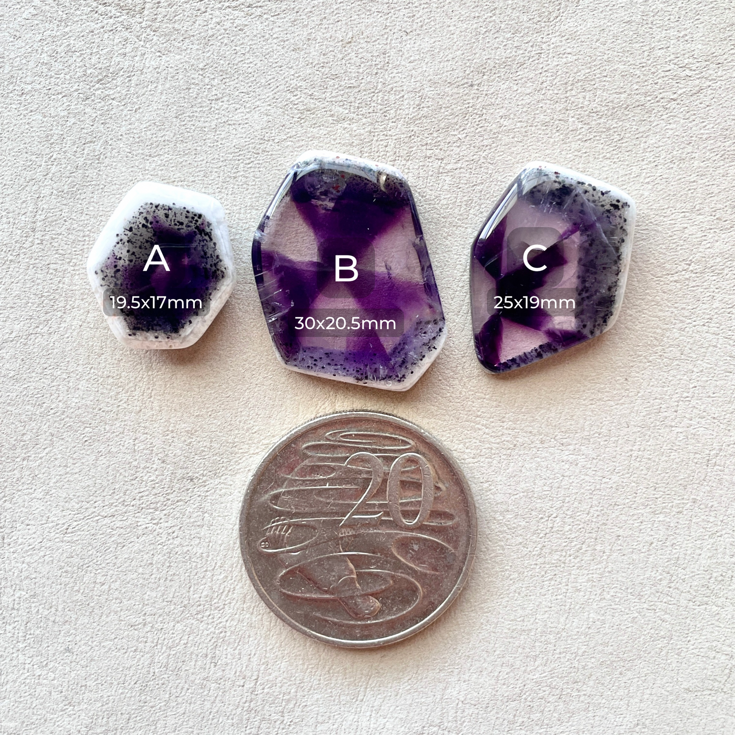 Trapiche ‘Star’ Amethyst Cabochon Smooth - Choose your Stone (W4)