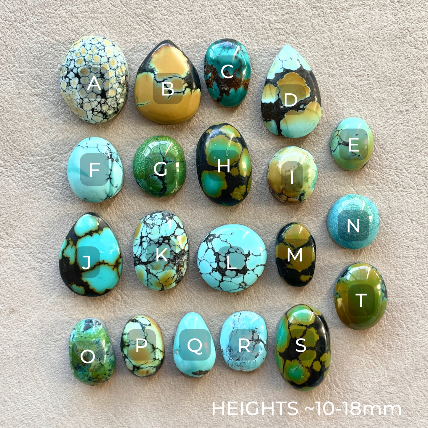 10-18mm Hubei Turquoise Cabochon Smooth (Backed) - Choose your Stone (W6)