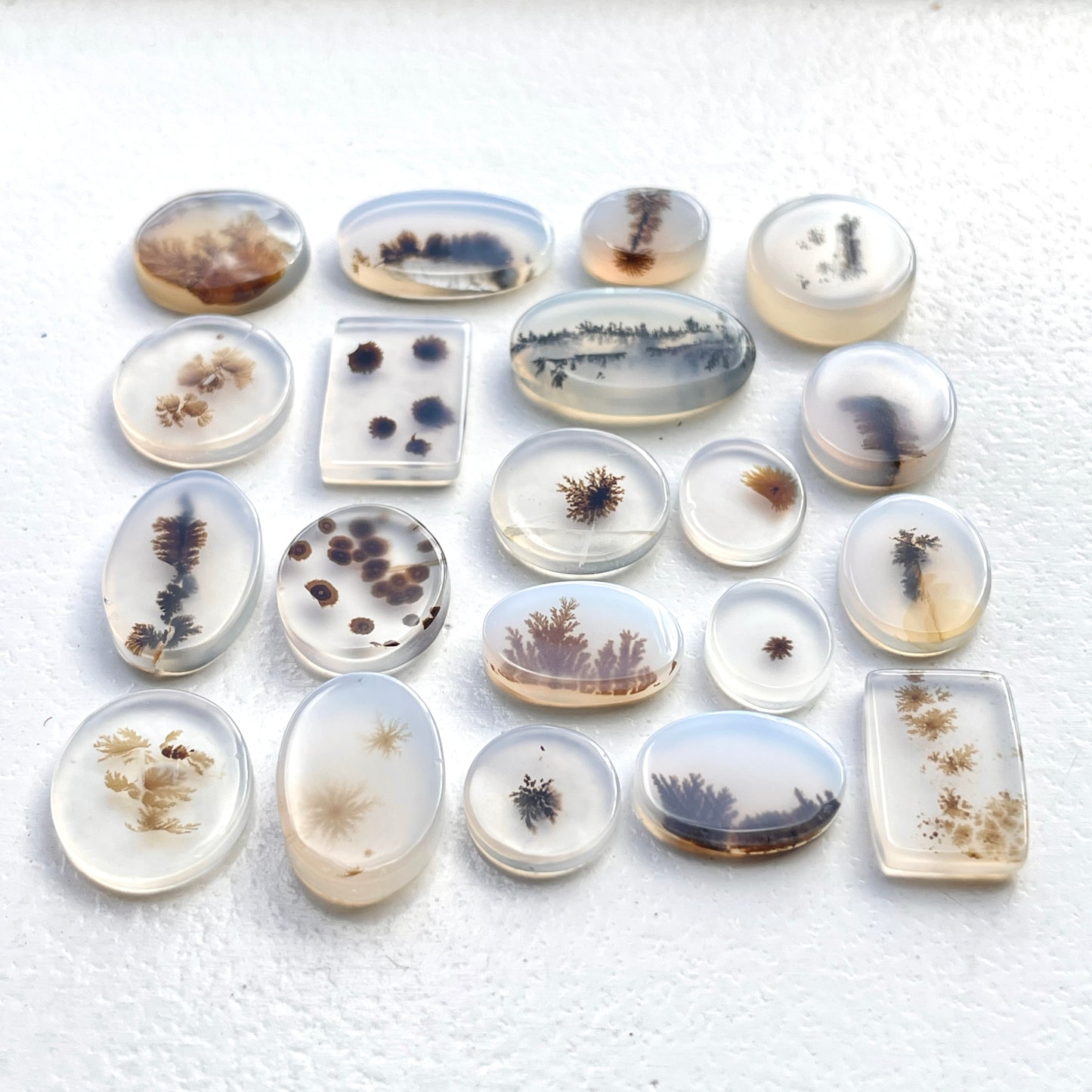7-15mm Scenic Dendritic Agate Cabochon Smooth - Choose your Stone (F)
