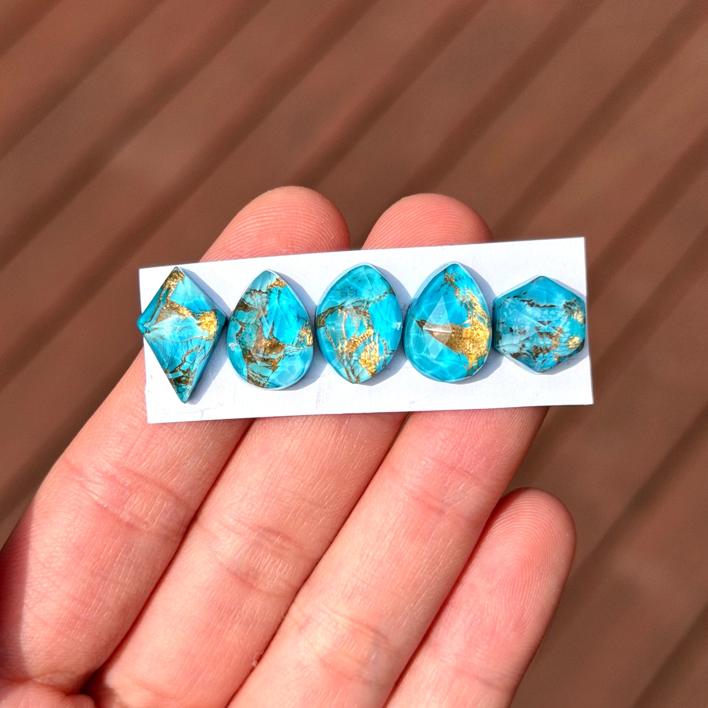 Copper Mohave Turquoise & Quartz Doublet Cabochon Smooth - Choose your Stone (W3)