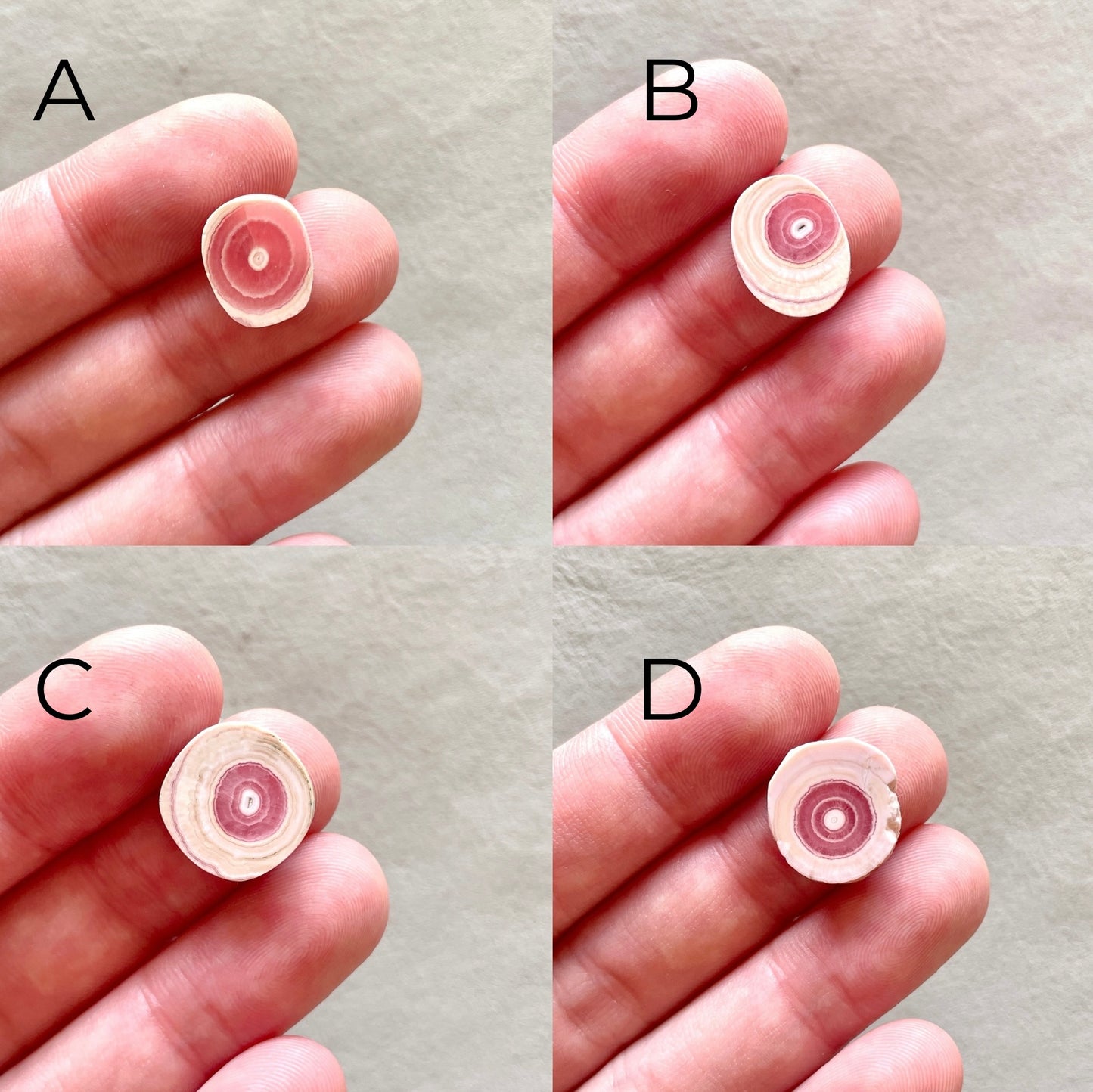 Argentina Rhodochrosite Stalactite Slice/Cabochon Polished - Choose your Slice (W9)